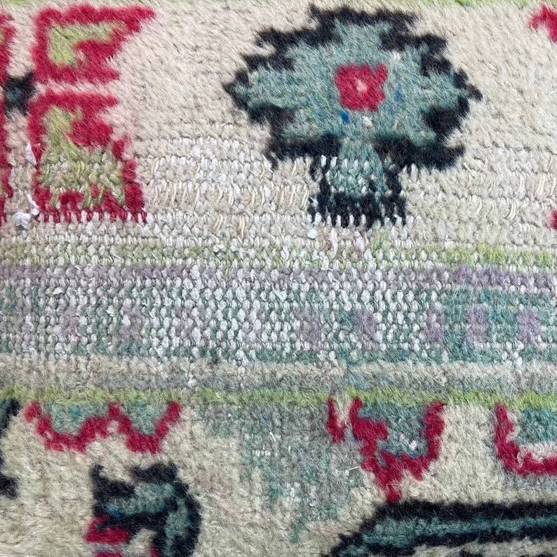 Vintage Hand Made Rug Cushion Cover 30 X 60 Cm Decorative Rug Pillow Cover Large Vintage Turkish Rug Cushion Cover photo 76.0