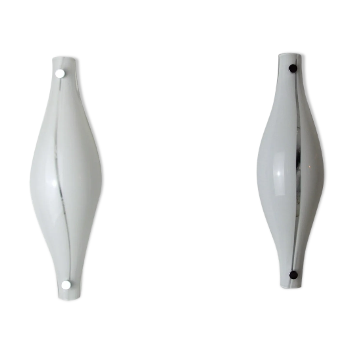Pair Of Cat's Eye Sconces By Murano Mazzega Blown Glass Italy 1960
