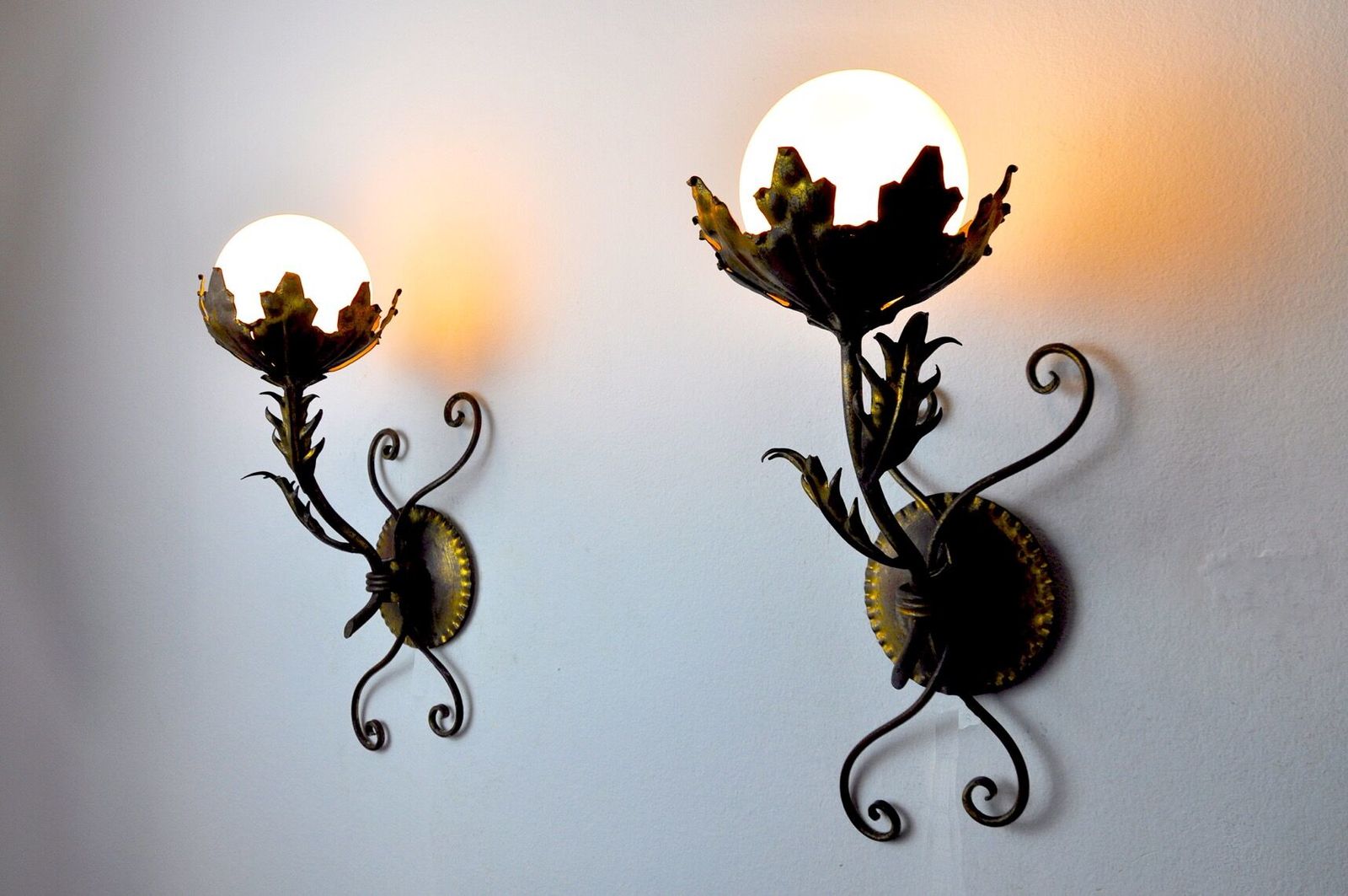 Pair Of Floral Sconces By Ferro Arte, Spain, 1960 photo 1779.0