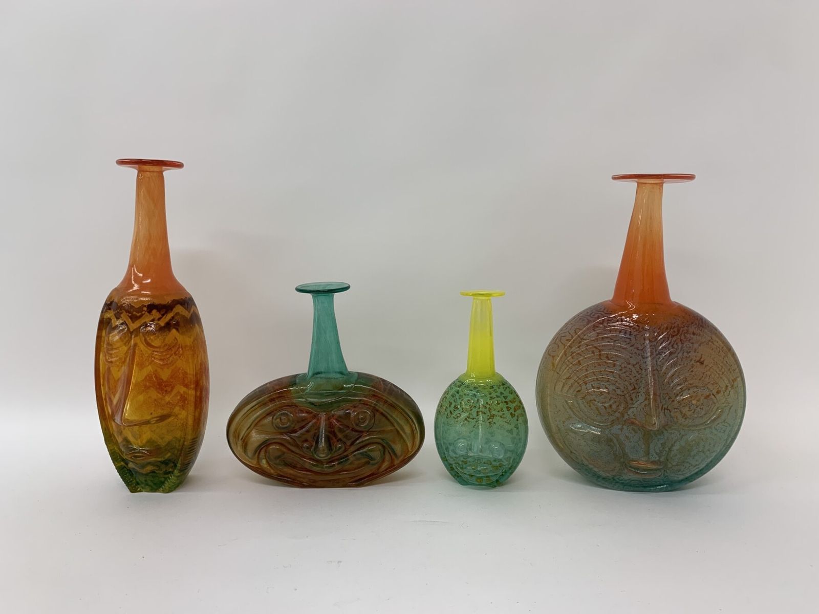 Rare Set Of Kjell Engman For Kosta Boda Sweden ‘Rio’ Face Vases photo furniture