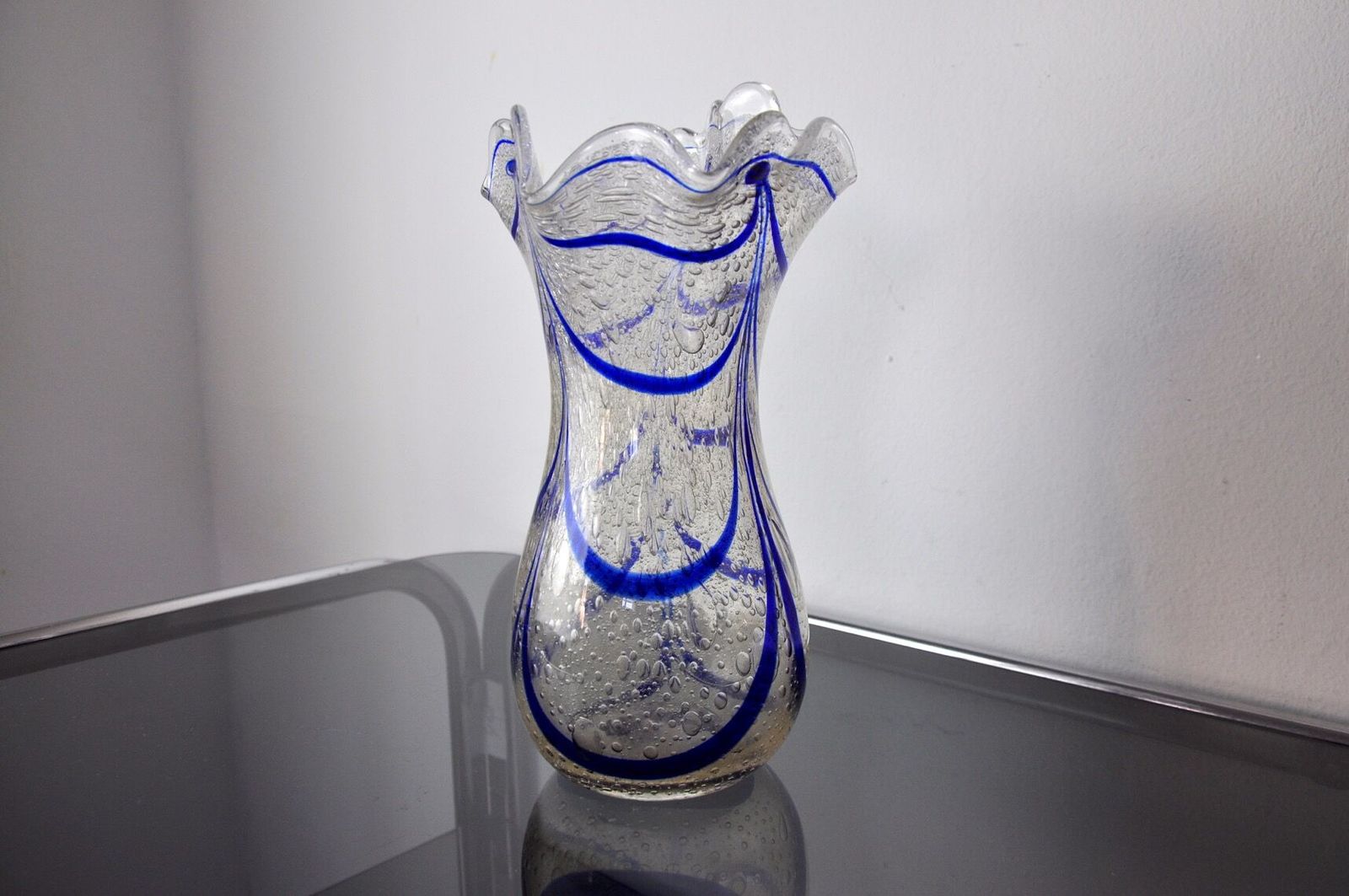 Blue Seguso Vase In Murano Glass, Italy, 1960 photo vintage