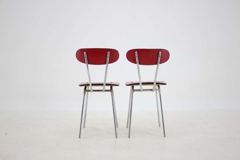 1960s Set Of Six Umakart/Chrome Plated Dining Chairs, Czechoslovakia photo vintage