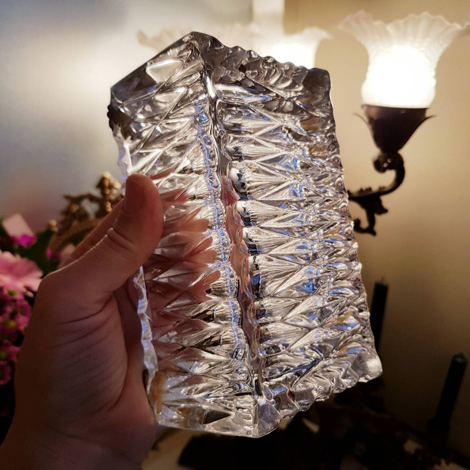 Vintage Ashtray In Crystal Cut And Gold Details, Gift Idea / Play Video photo buy