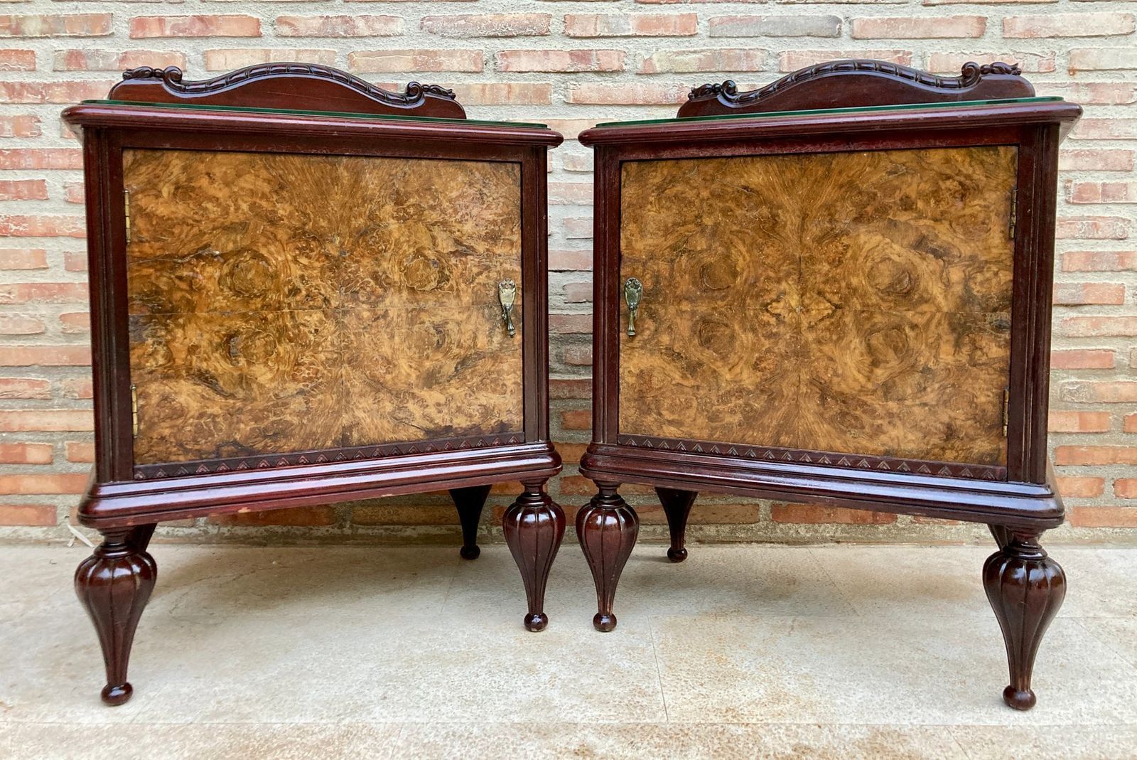 Mid Century Spanish Nightstands In Wood  Set Of 2 photo furniture