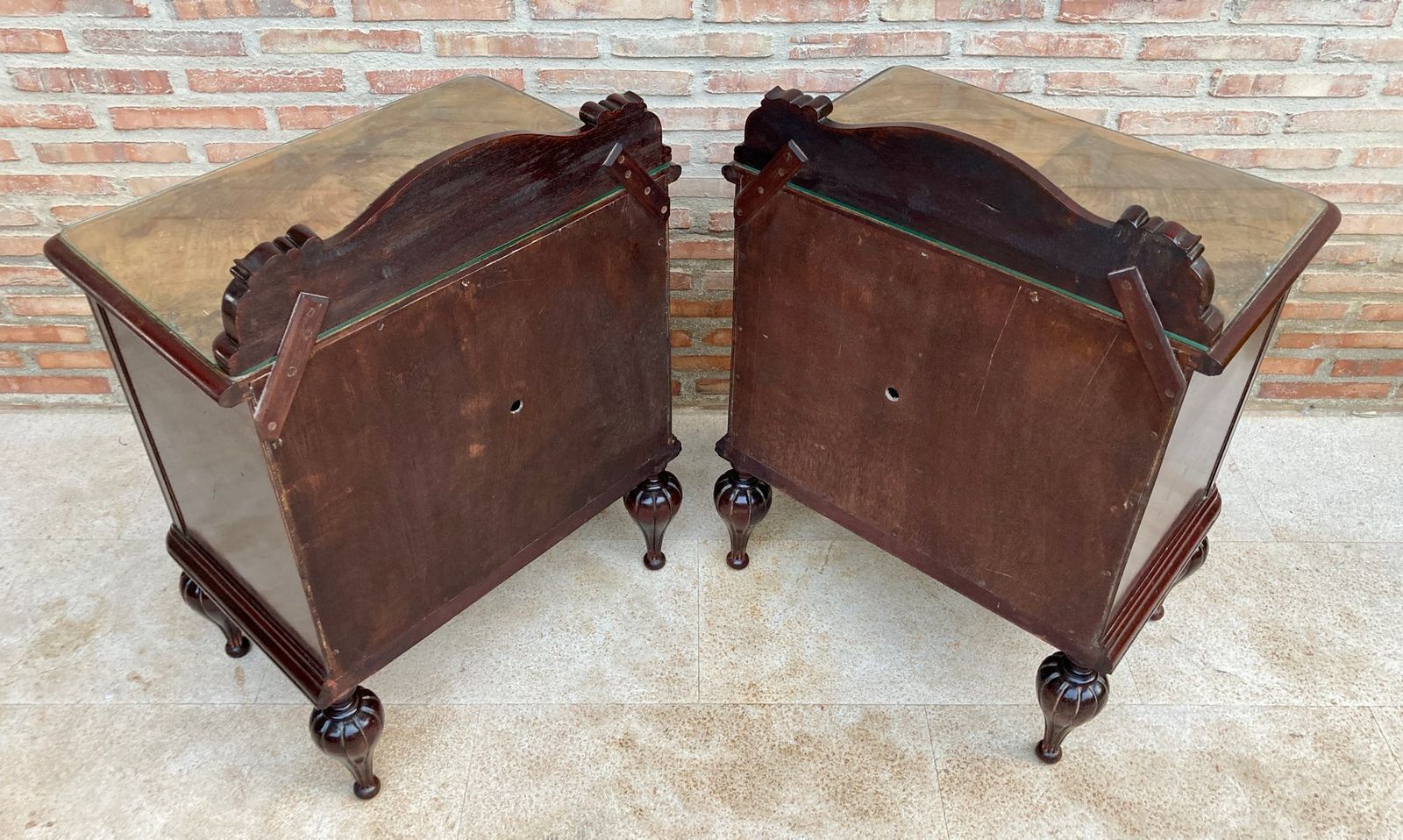 Furniture Mid Century Spanish Nightstands In Wood  Set Of 2 photo