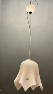 Pink  Italian Murano Glass Light Pendant By De Mayo photo vintage