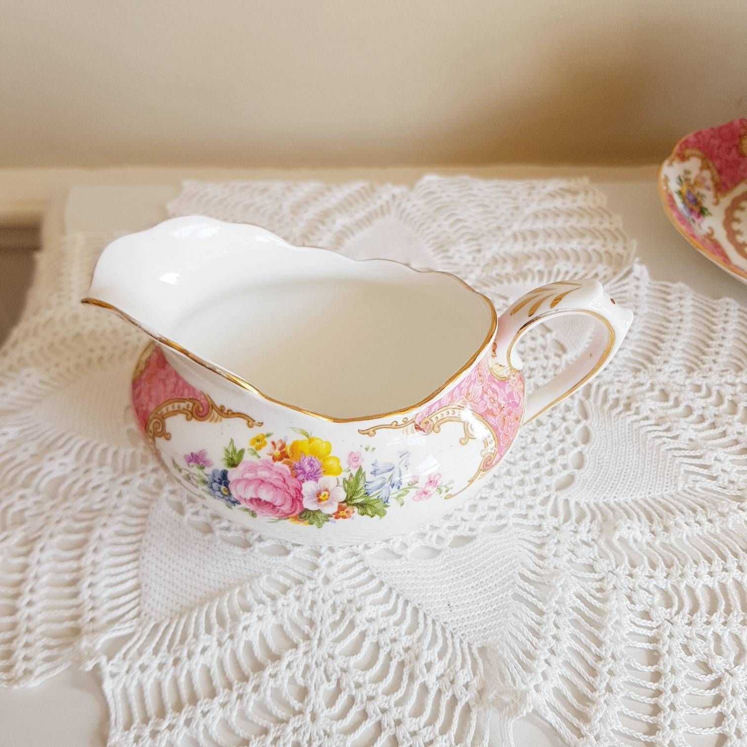 Zeldzaam! Royal Albert Bone China, Reg No 855022, Pink Floral Sprays, Jusskom, Kan, Sauskom, Made In England photo 137.0