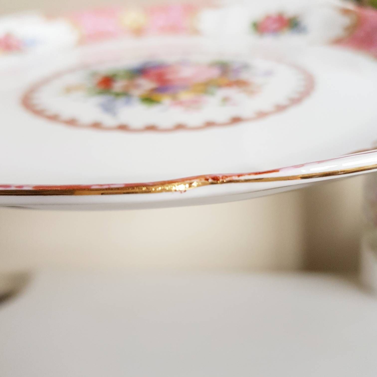 Original Royal Albert Lady Carlyle, Bone China, Porcelain Cake Plate, Made In England, Oval Plate, Gift Idea photo Home Decor