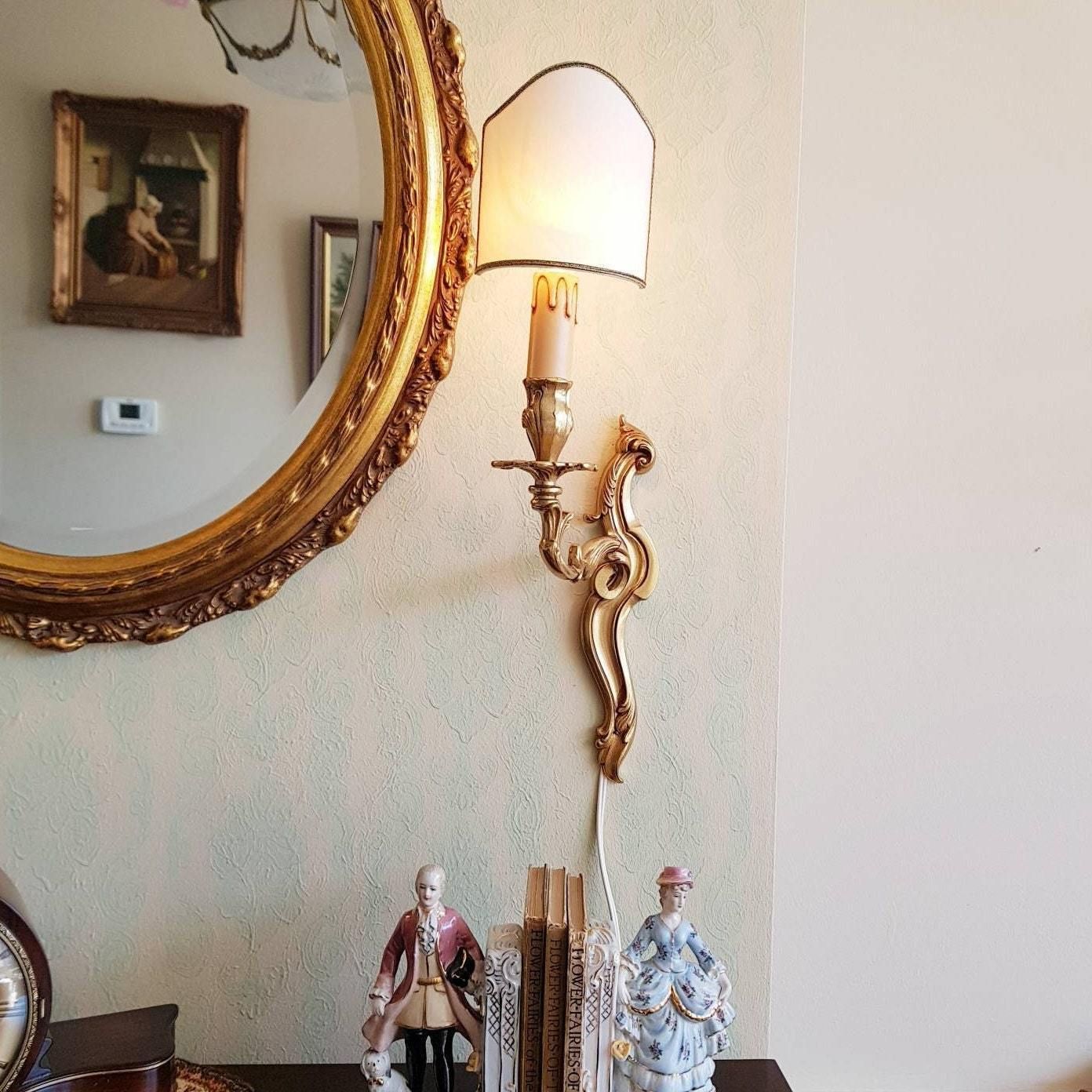 Vintage Paar Wandlampen – Wandverlichting – Woondecoratie – Brons – Mod Depose photo 245.0