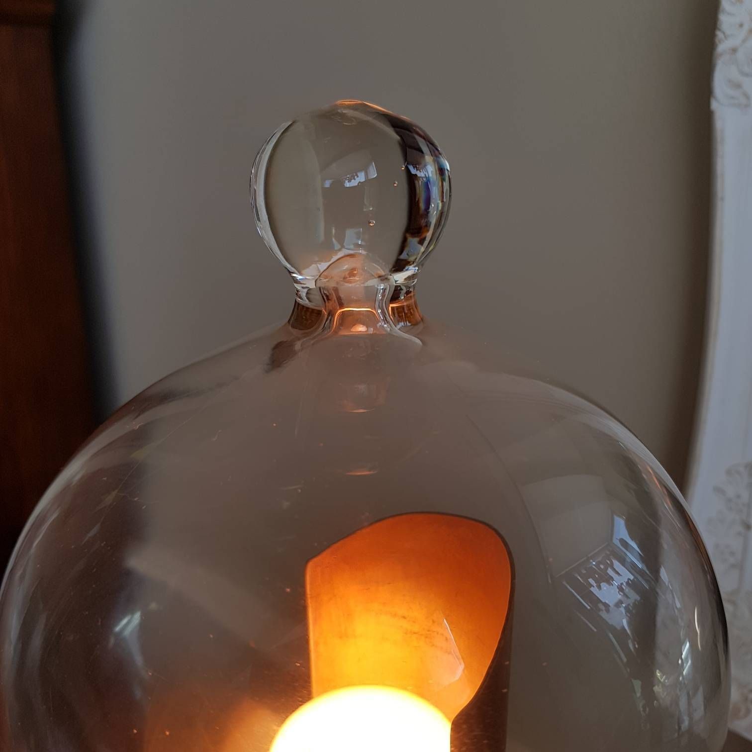 Vintage Special Lamp, Old Style, Brass And Glass Dome Table Lamp, Home Decor, Rustic Lantern, Interior Design, photo vinterior