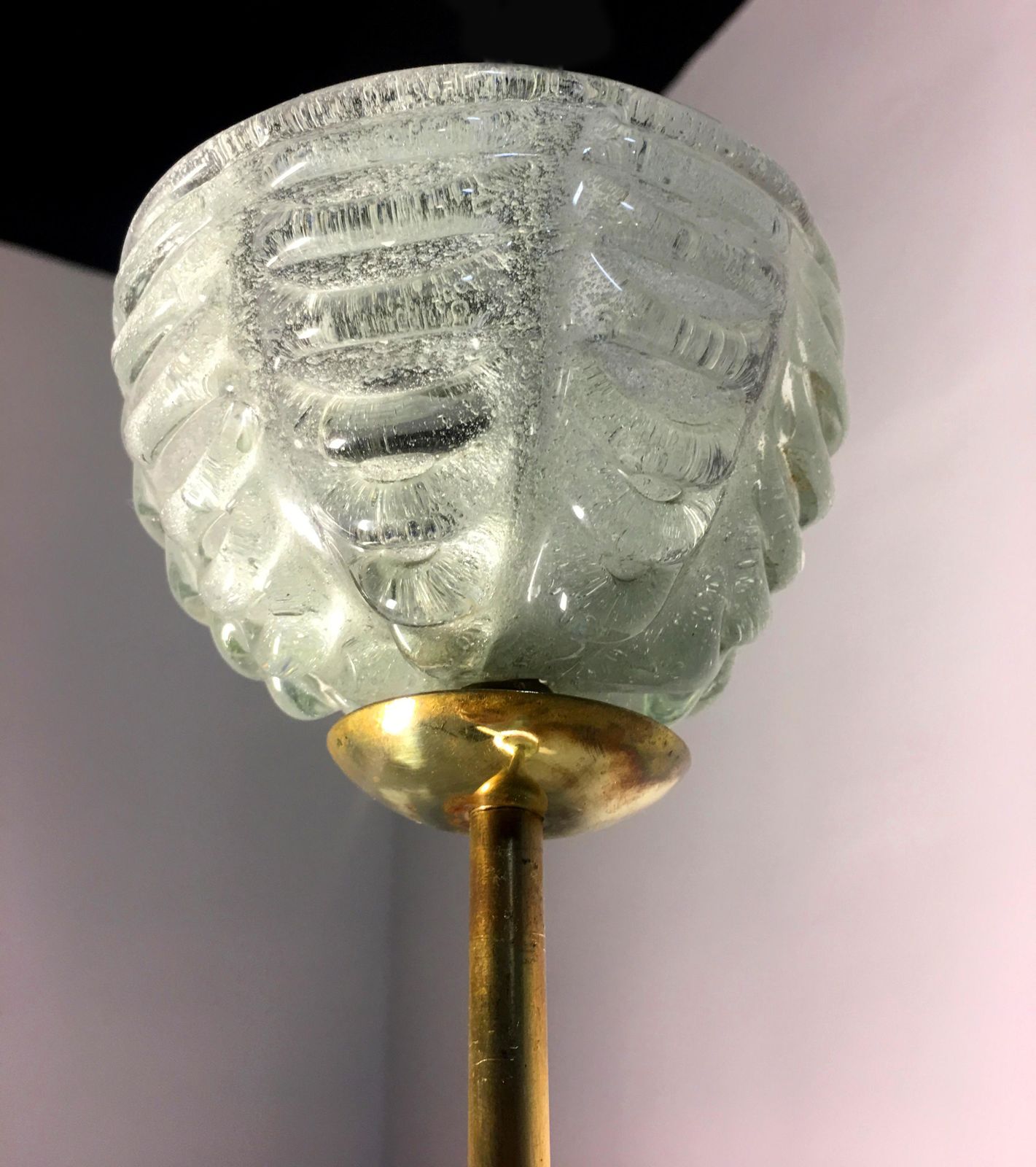 Art Deco Chandelier By Ercole Barovier, Murano, 1940s photo vintage