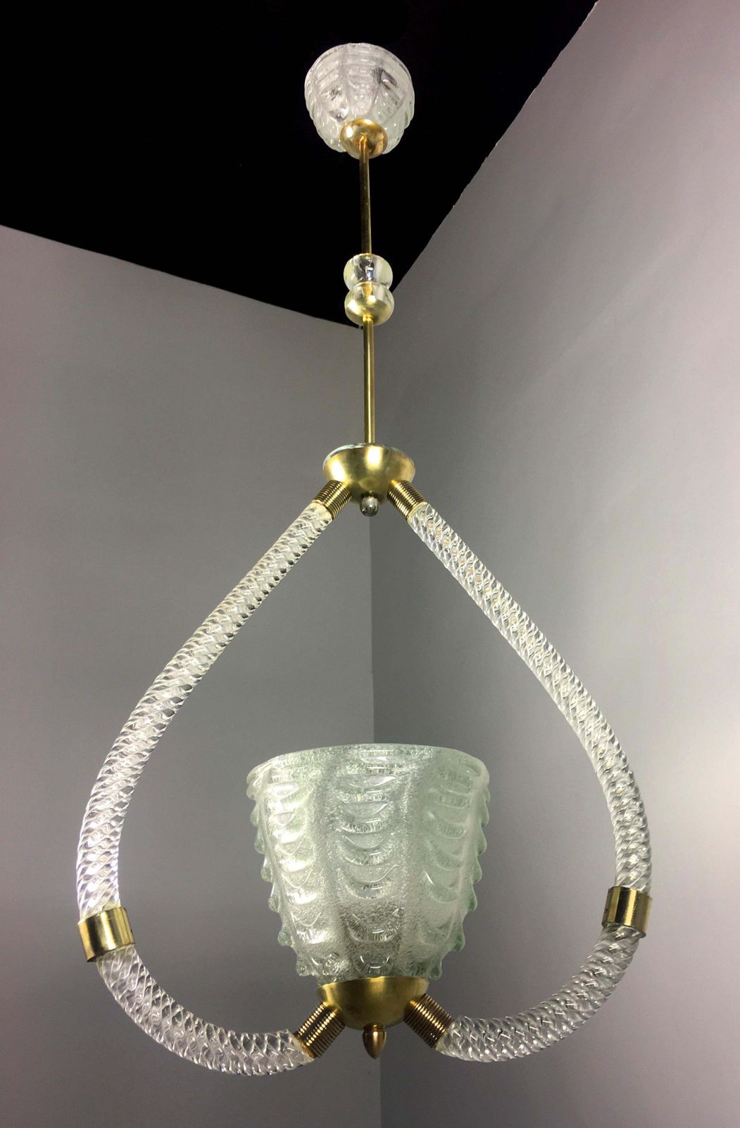 photo buy Art Deco Chandelier By Ercole Barovier, Murano, 1940s