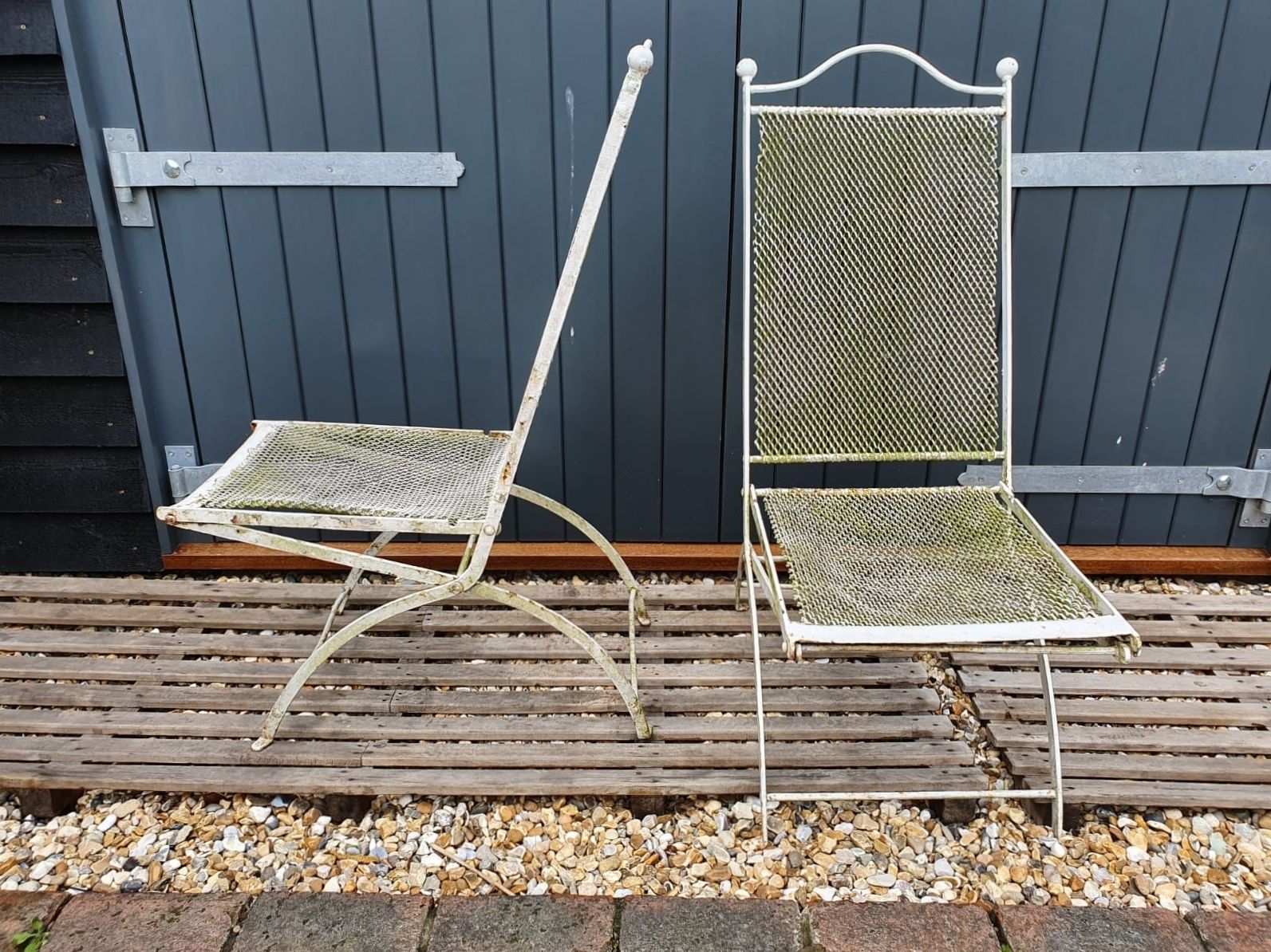 Vintage Iron Folding Garden Chairs photo furniture