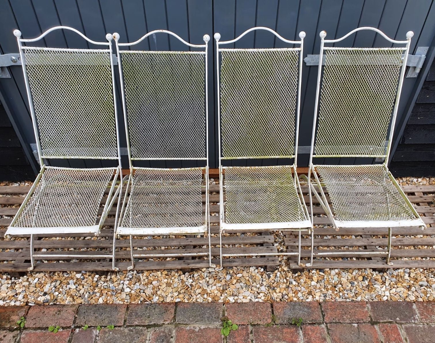 Vintage Iron Folding Garden Chairs photo vinterior