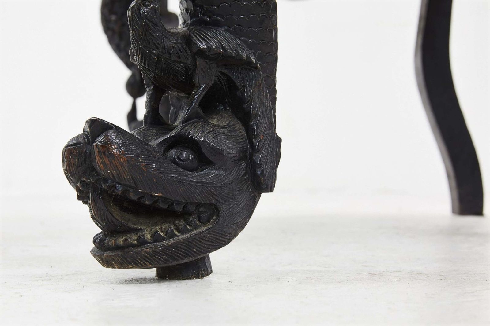 photo furniture Extraordinary C19th Pair Of Indian Carved Hardwood Chairs / Hall Seats