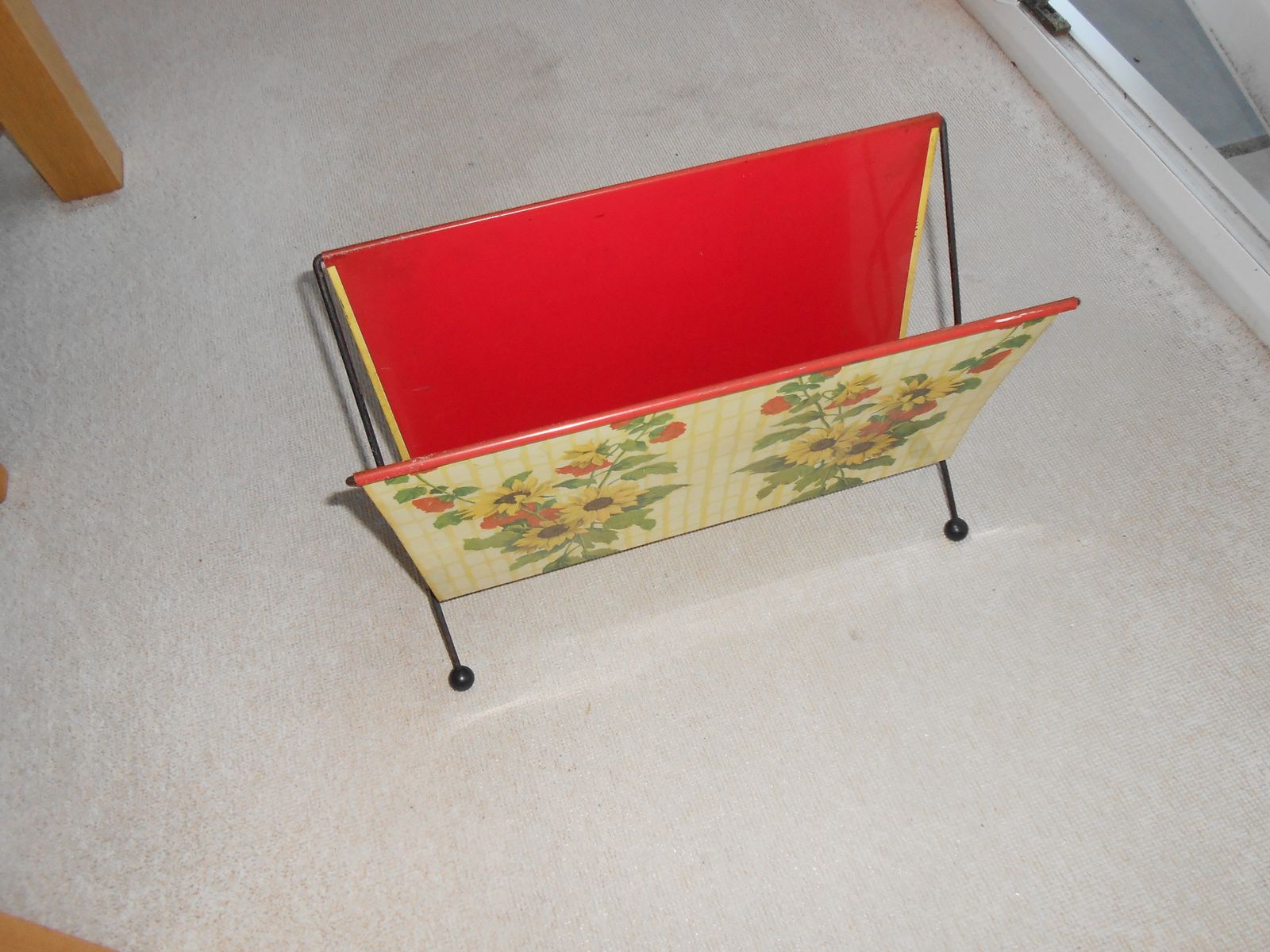Vintage Metal Magazine Rack, 1950s photo for sale