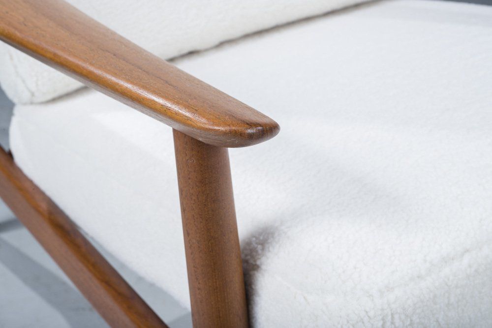 photo buy Mid Century Danish Teak & Wool Lounge Chairs & Footstools By Arne Vodder For France & Søn, 1960s, Set Of 2
