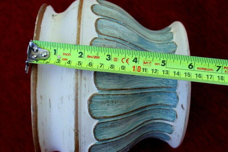 photo furniture Vintage Antique Medium French Plaster Pot Chabychic Golden Lined Designed