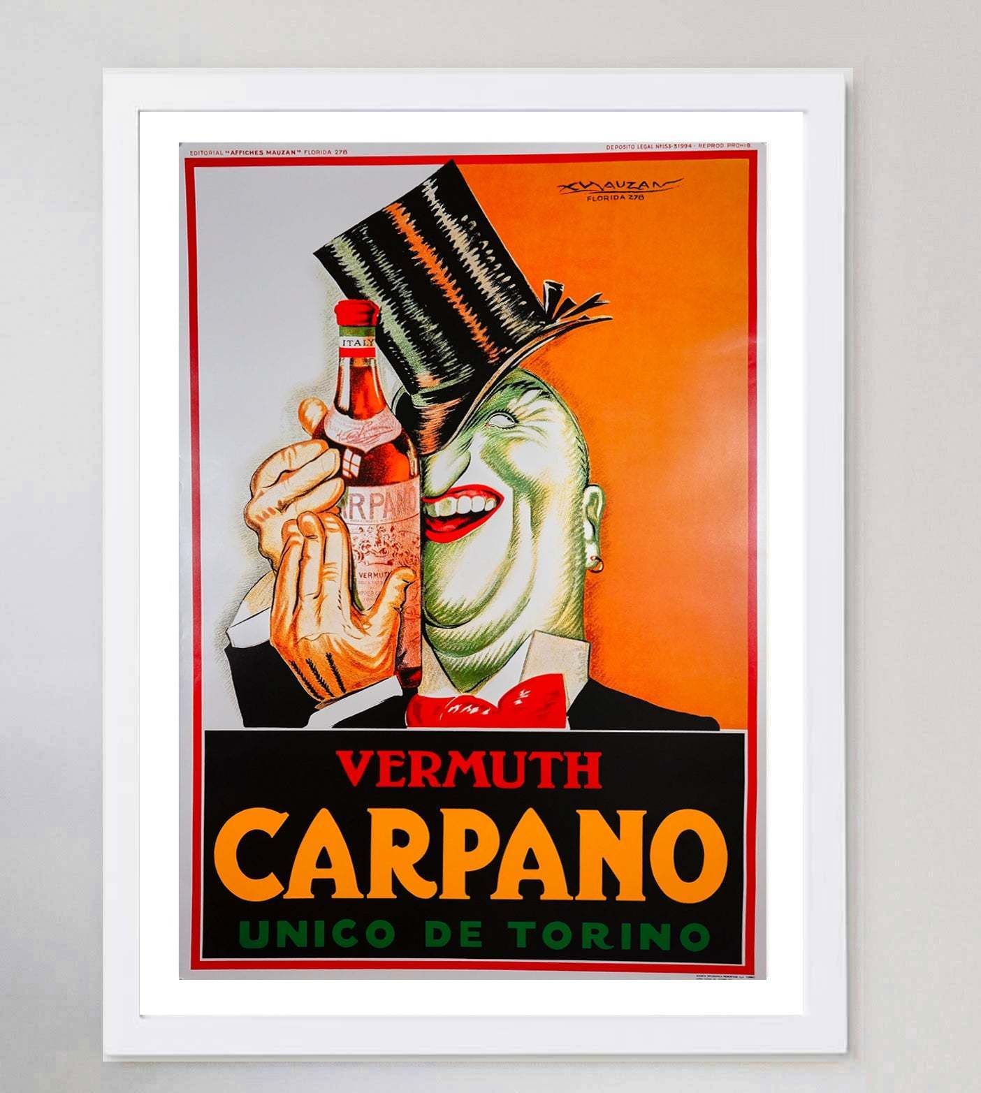Carpano Original Vintage Poster photo for sale