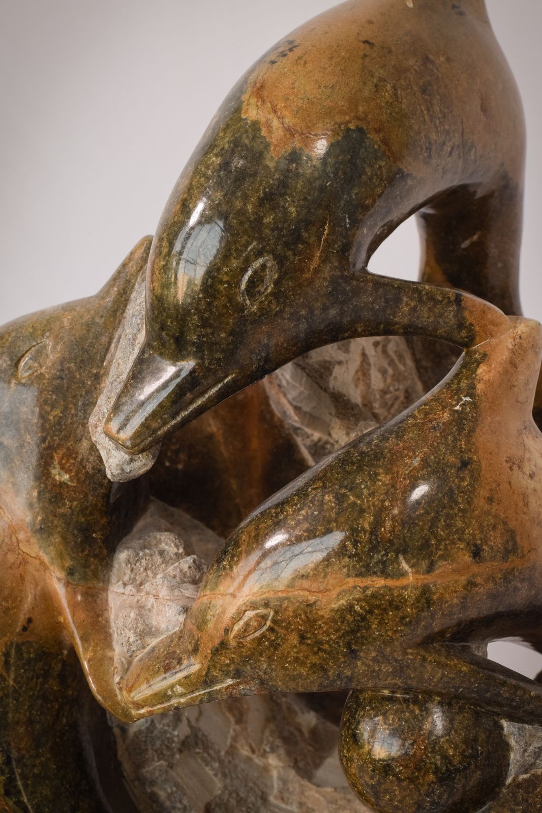 Marble Sculpture Of Dolphins, Mid 20th Century photo vinterior