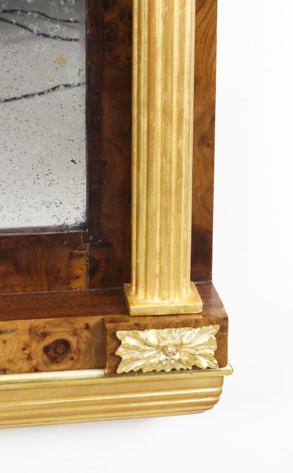 photo furniture Antique French Burr Walnut Parcel Gilt Mirror 19th C 144x89cm
