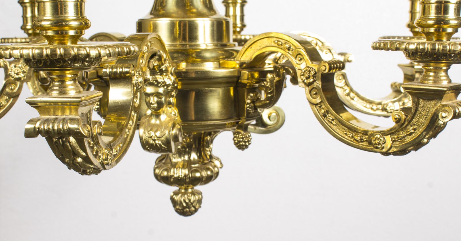 Antique French Louis XIV Style Twelve Branch Ormolu Chandelier C1900 photo buy