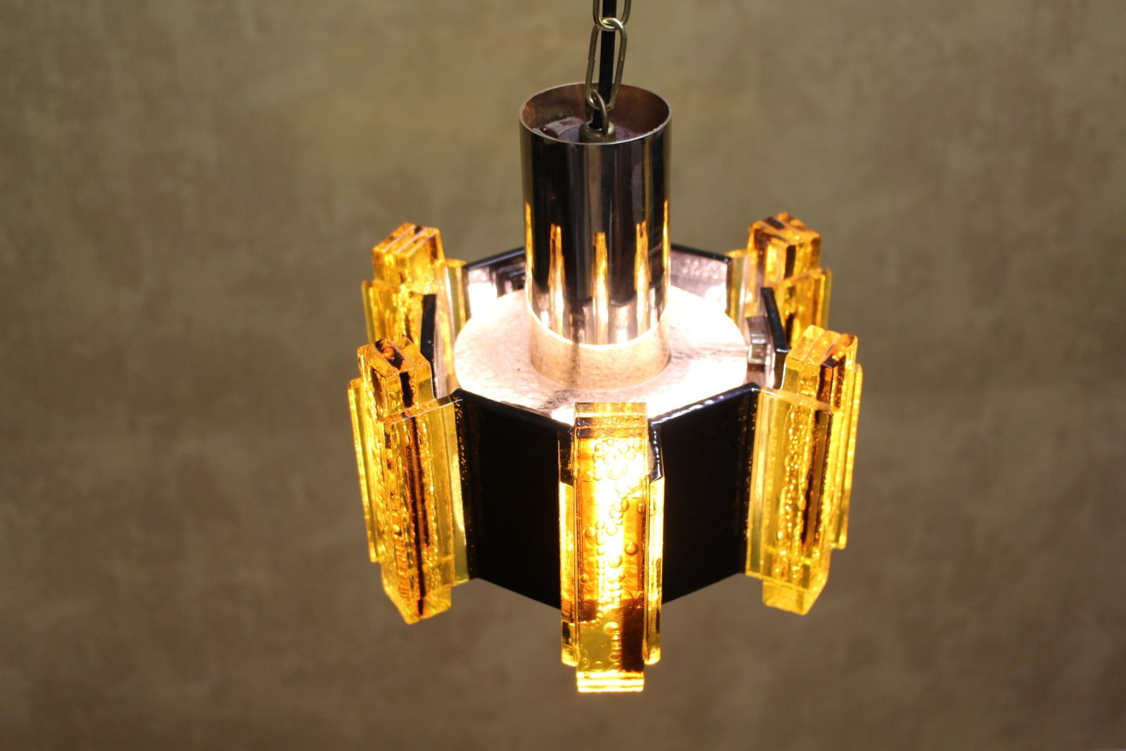 Claus Bolby Danish 1960’s Acrylic And Metal Pendant Lamp photo Lighting