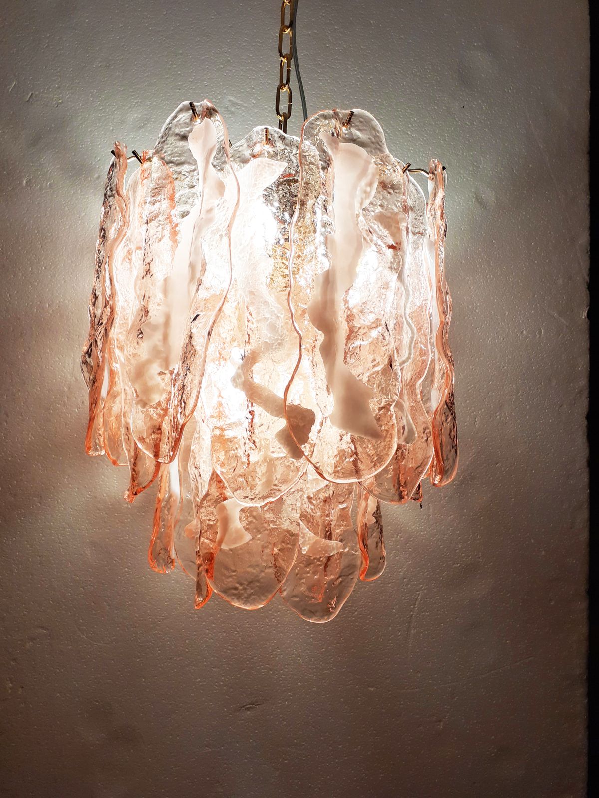 Pink “Fiamma” Murano Glass Chandelier photo buy