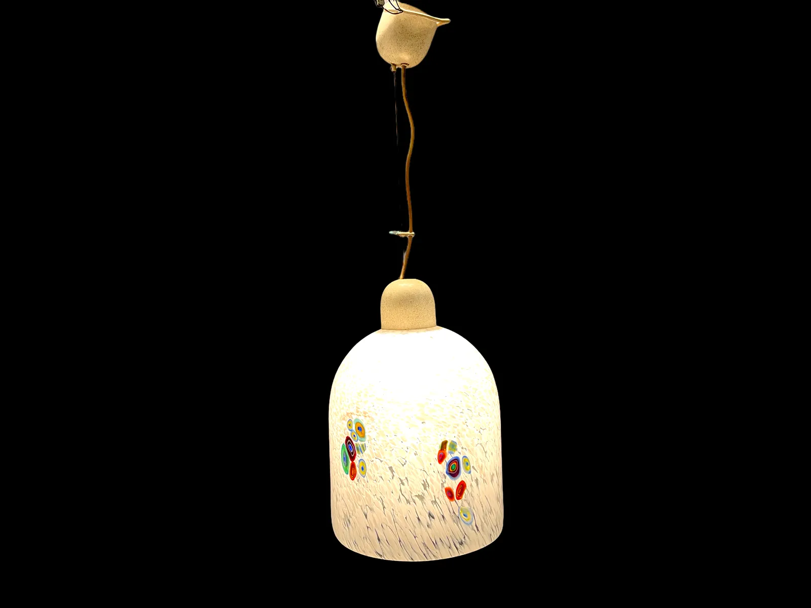 Italian Midcentury Murano Glass Light Pendant By De Mayo photo for sale