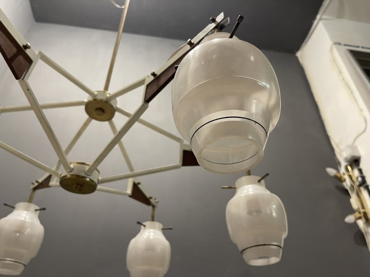 Italian Architectural Stilnovo Chandelier 1950’s photo vinterior