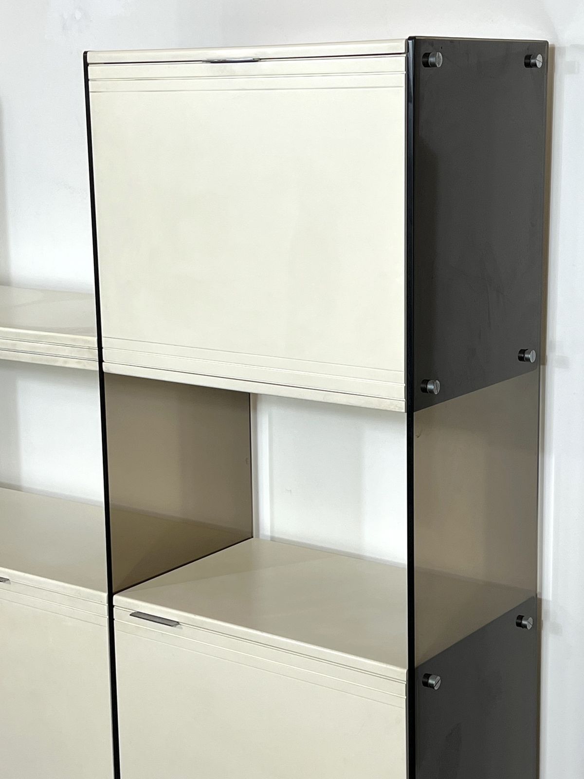 Gallotti & Radice, Smoked Glass And Lacquered Wood Cabinet From 70s photo furniture