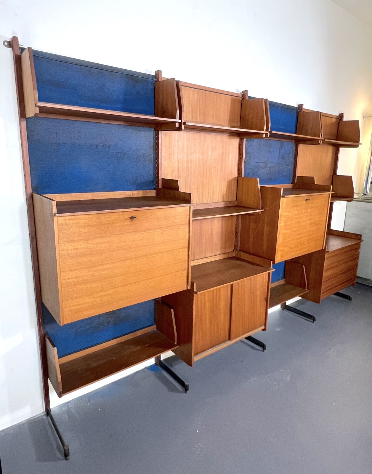 photo buy Mid Century Modern Modular Wood Bookcase From 50s