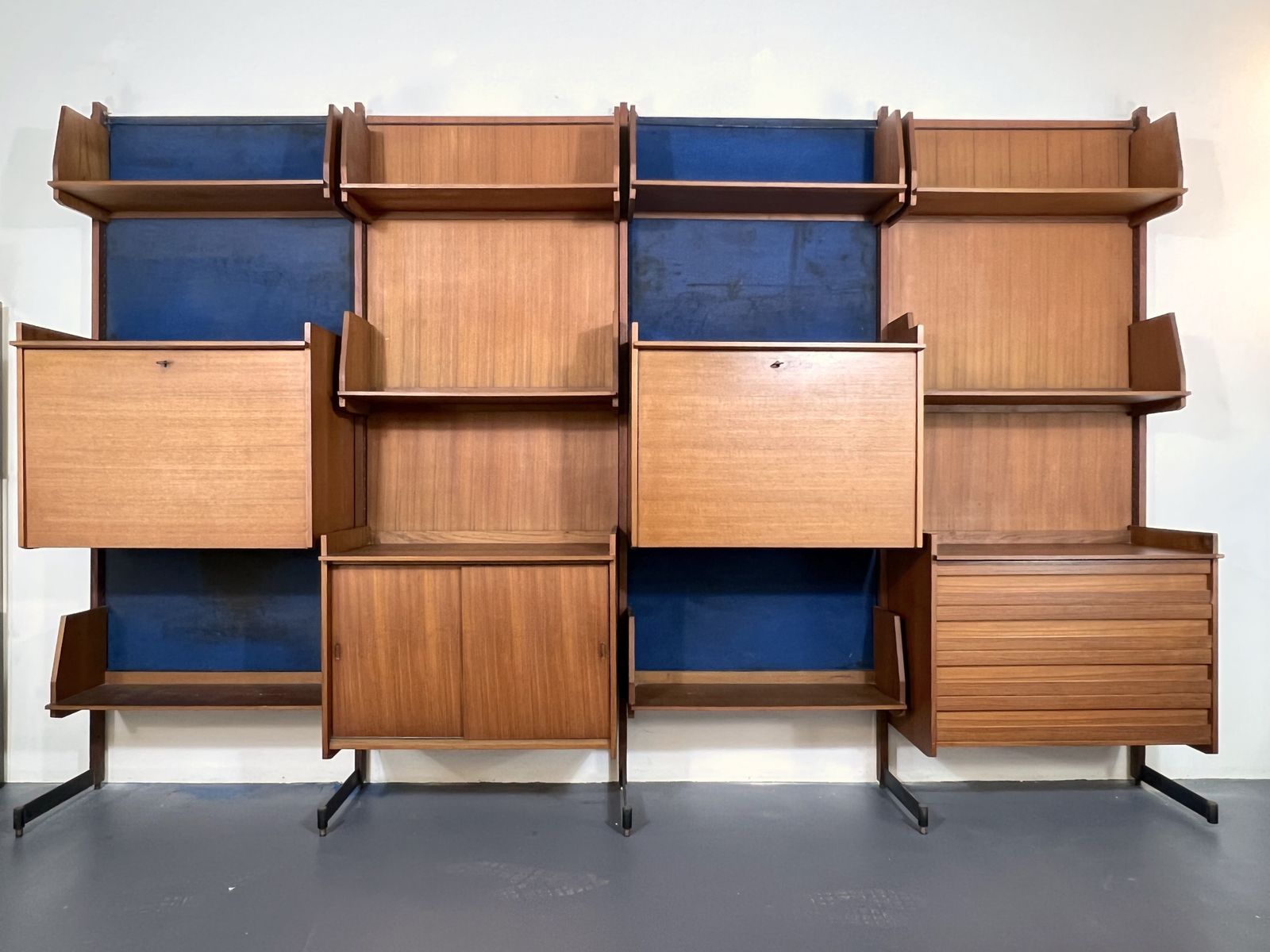 Mid Century Modern Modular Wood Bookcase From 50s