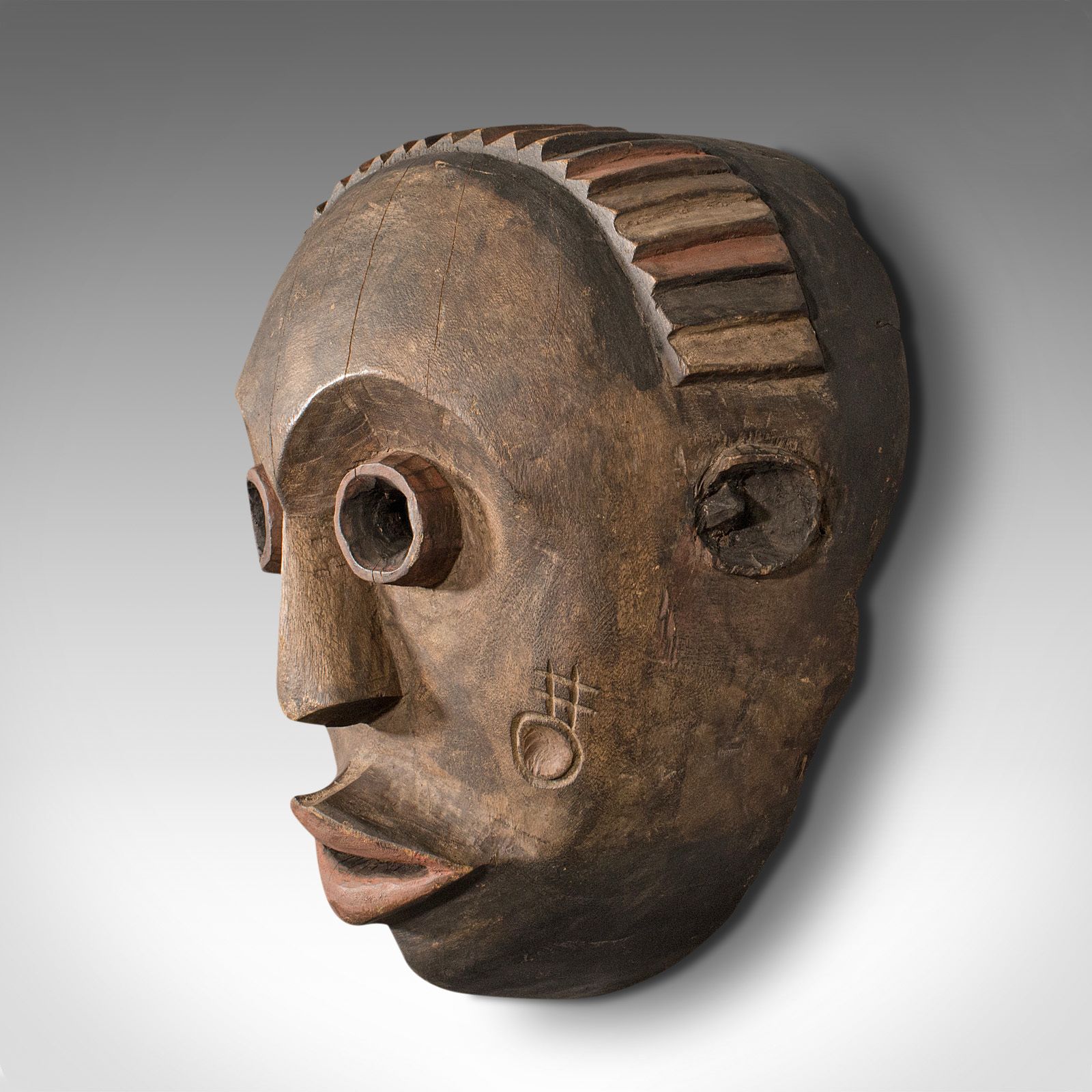 Antique Carved Dan Mask, Ivorian, Tribal, Ivory Coast, 1900 photo Art