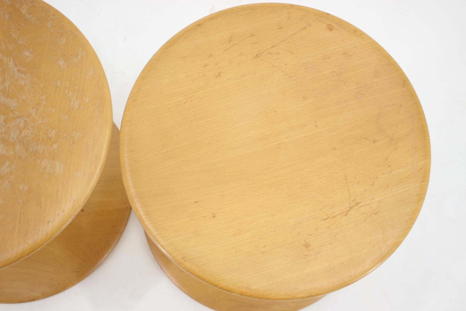 1960s Pair Of Nanna Ditzel Beech Stools By Kolds Savværk, Denmark photo vinterior