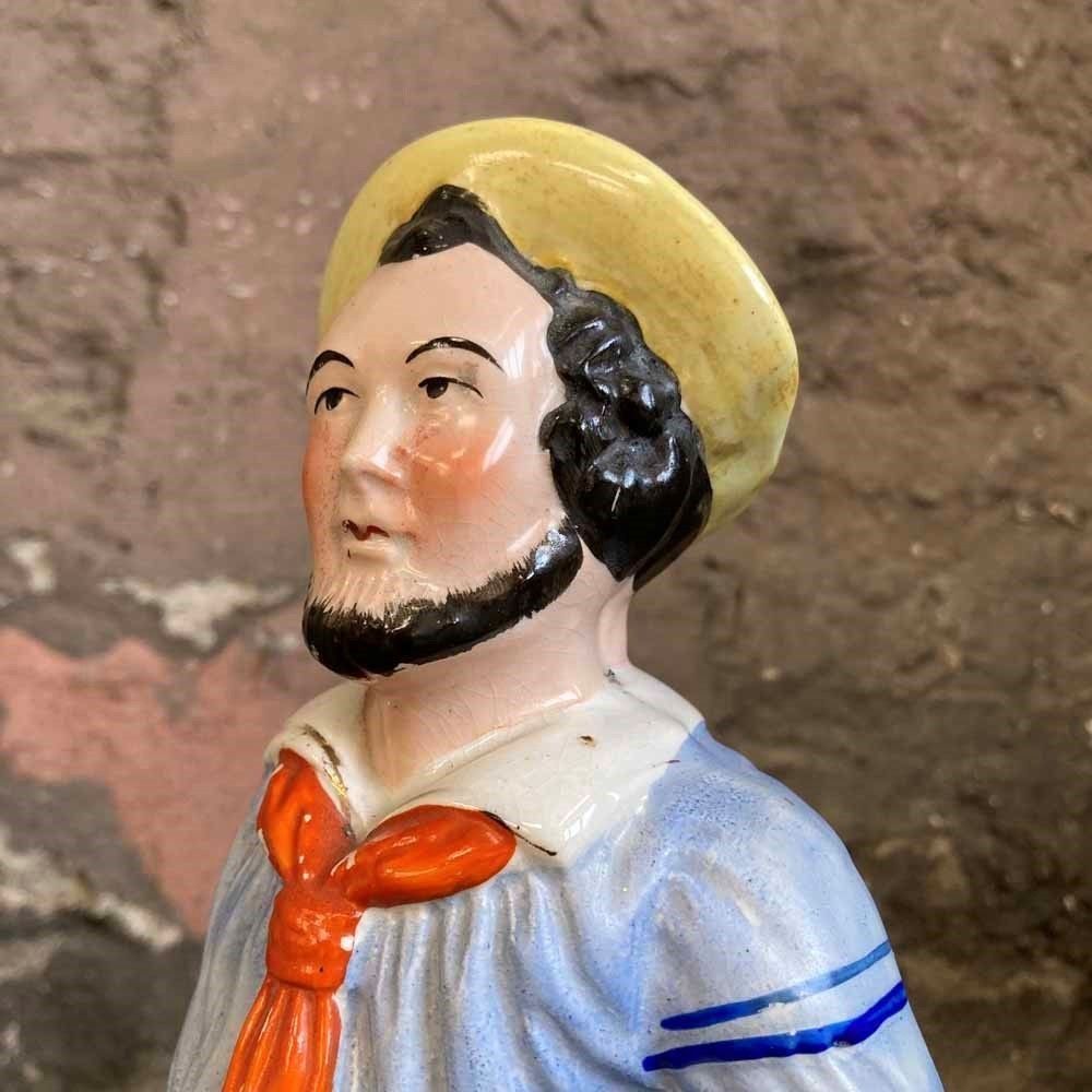 Antique Staffordshire Pottery   'Jack Tar' Sailor photo vinterior