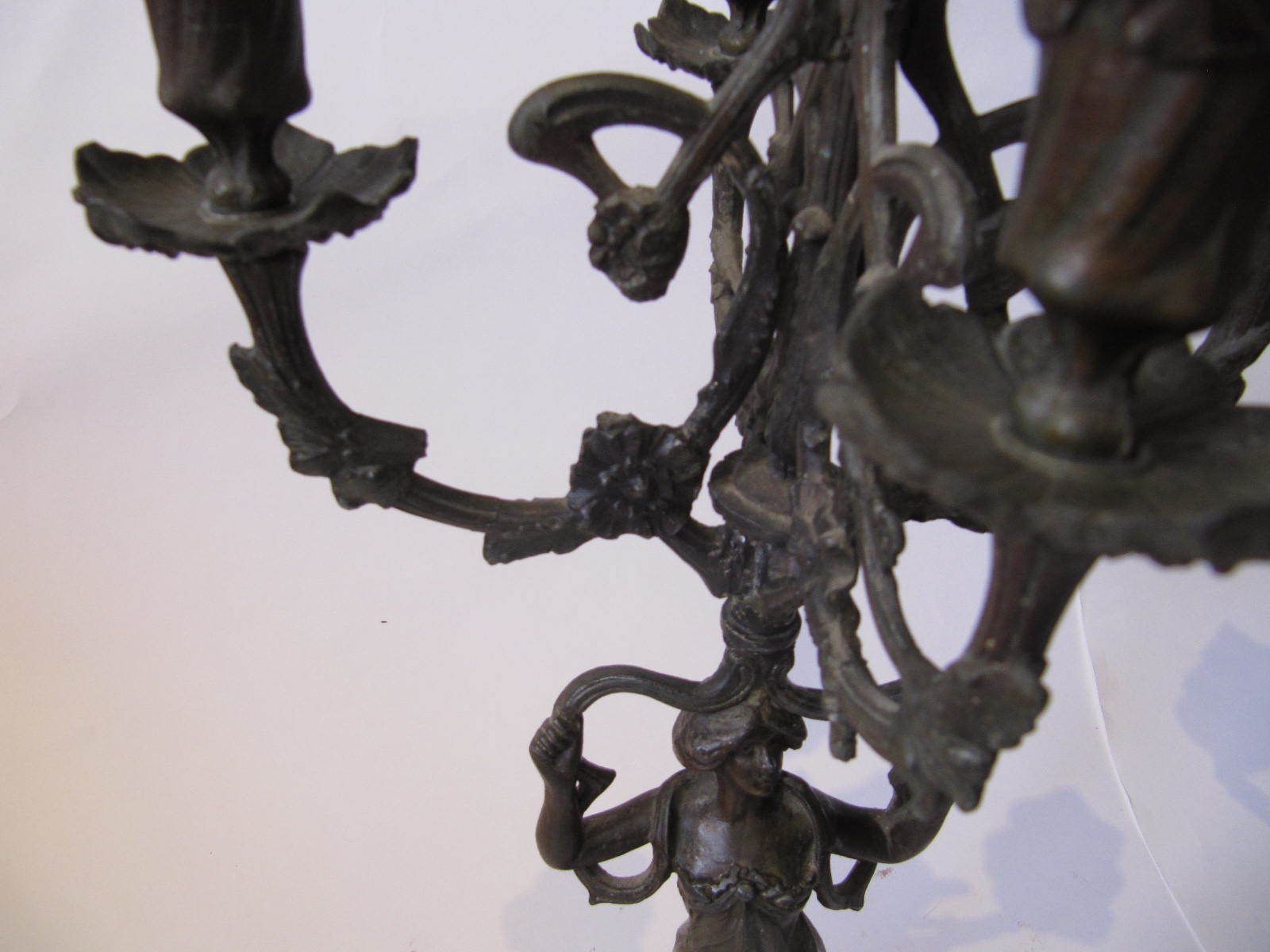 Home Decor Art Nouveau Figure Candelabra Pair, 5 Candle photo