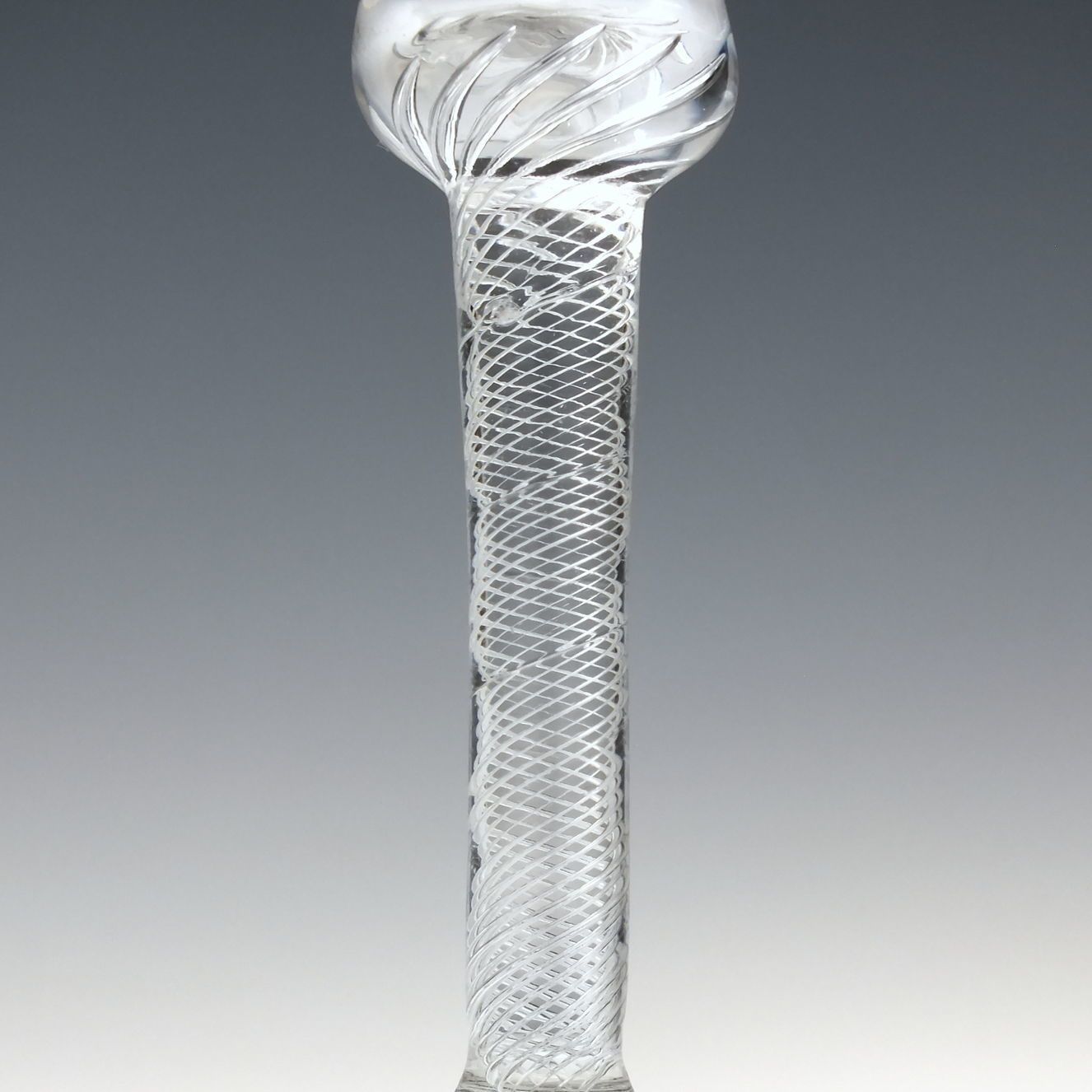 18th Century Multi Spiral Air Twist Wine Glass C1750 photo 230.0