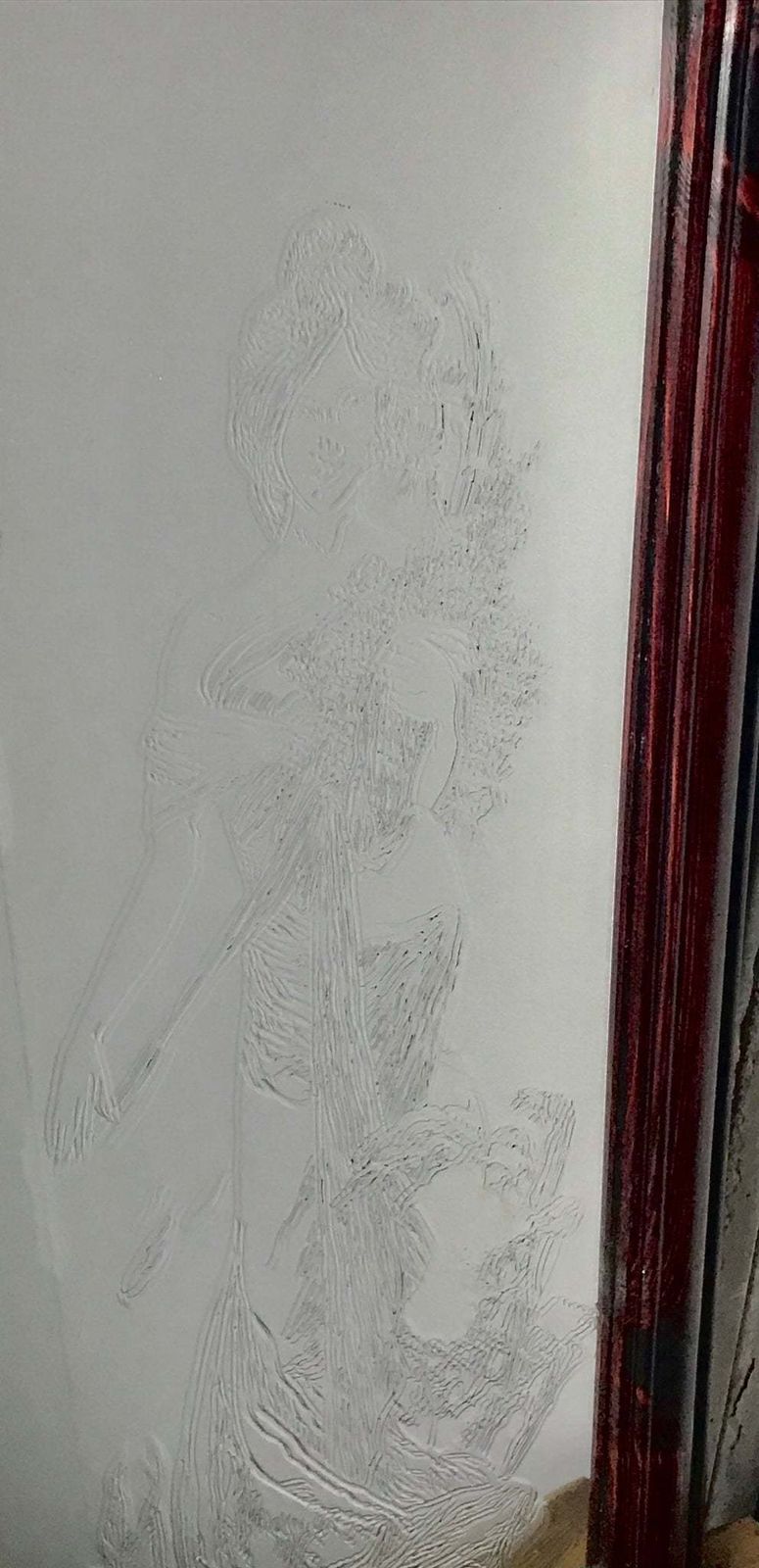 Beautiful Etched Mucha Designer Mirror Stylish Collectible Piece photo for sale