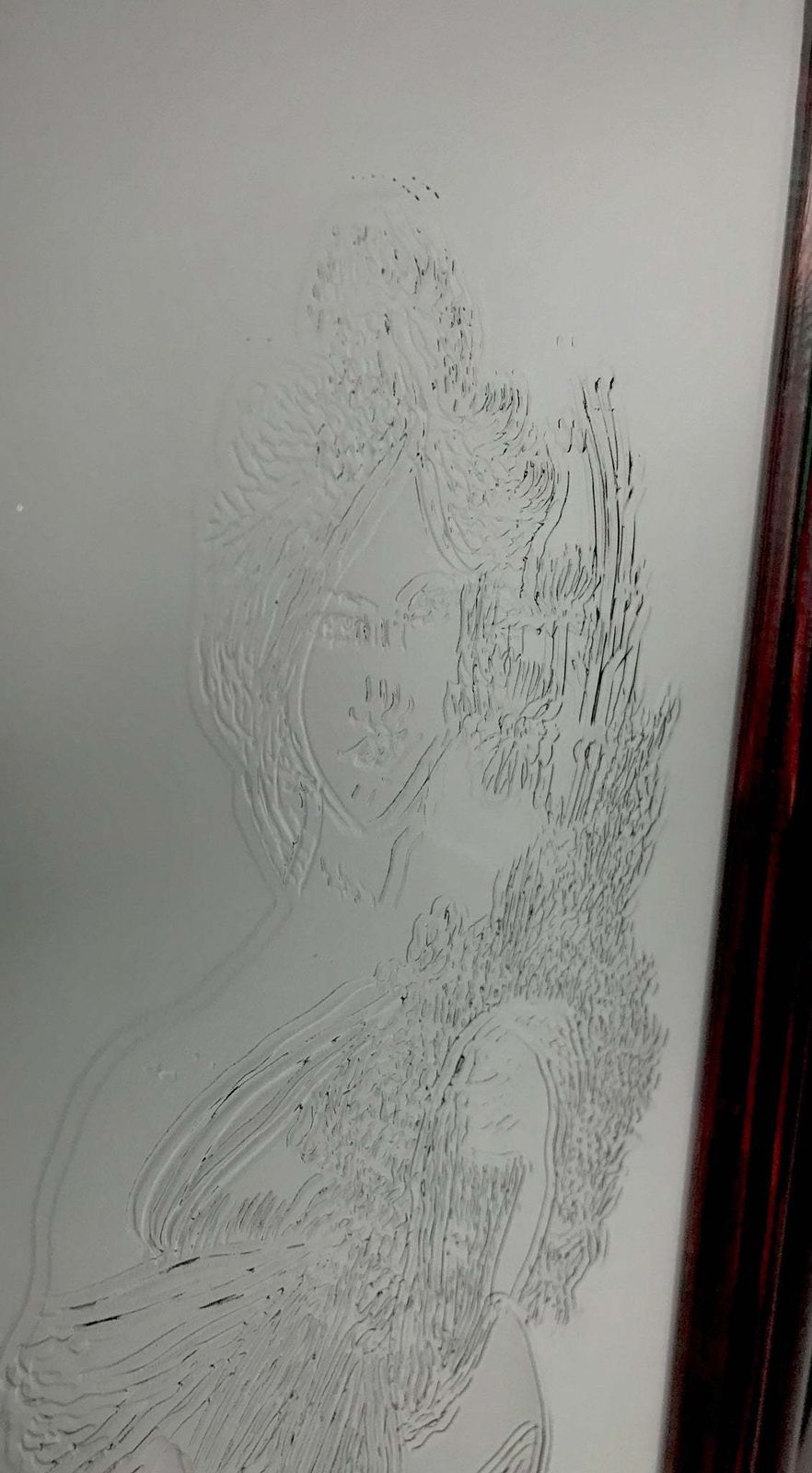 Beautiful Etched Mucha Designer Mirror Stylish Collectible Piece photo vintage