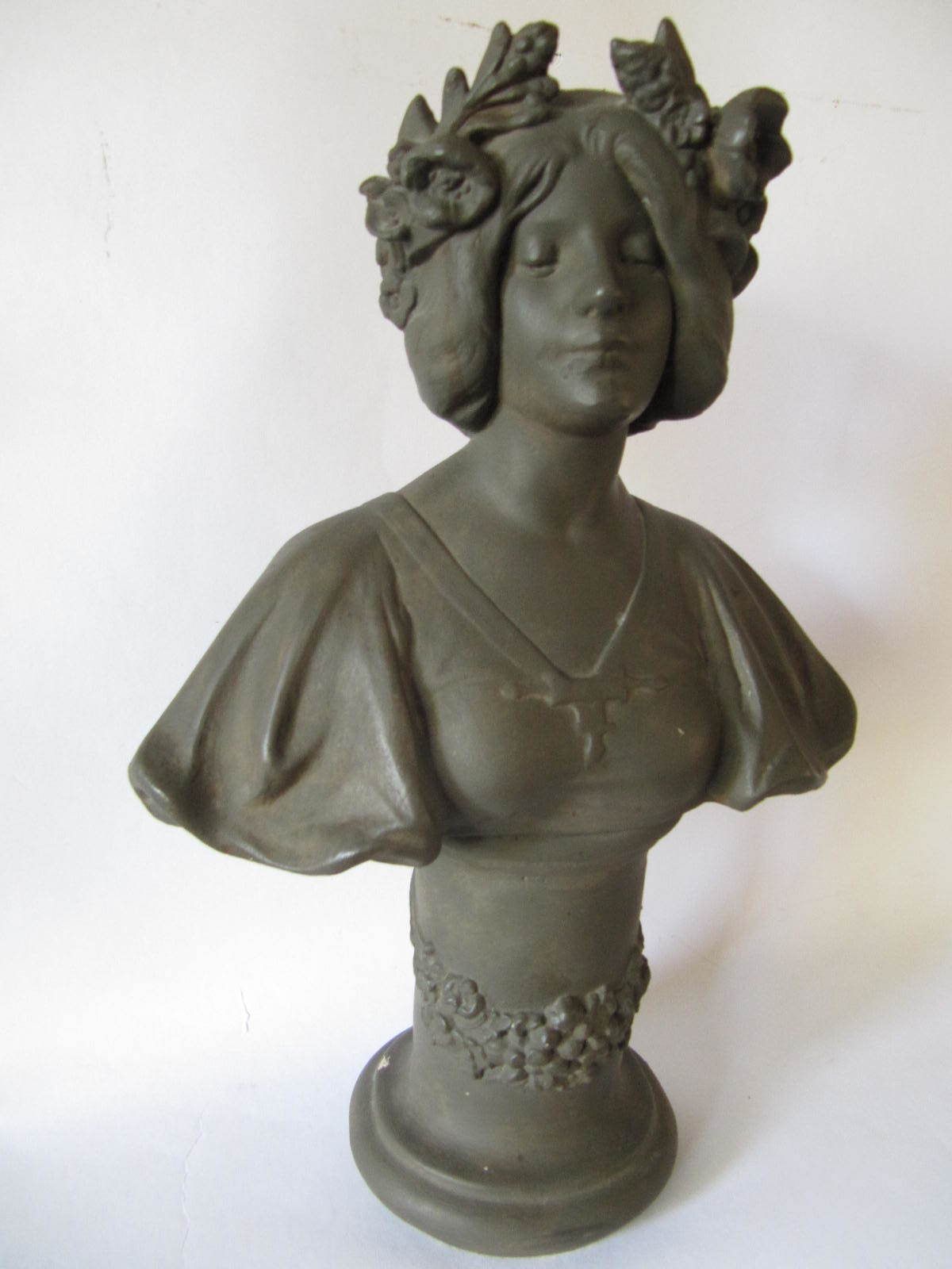 Art Nouveau Bust Of Woman With Headdress photo for sale