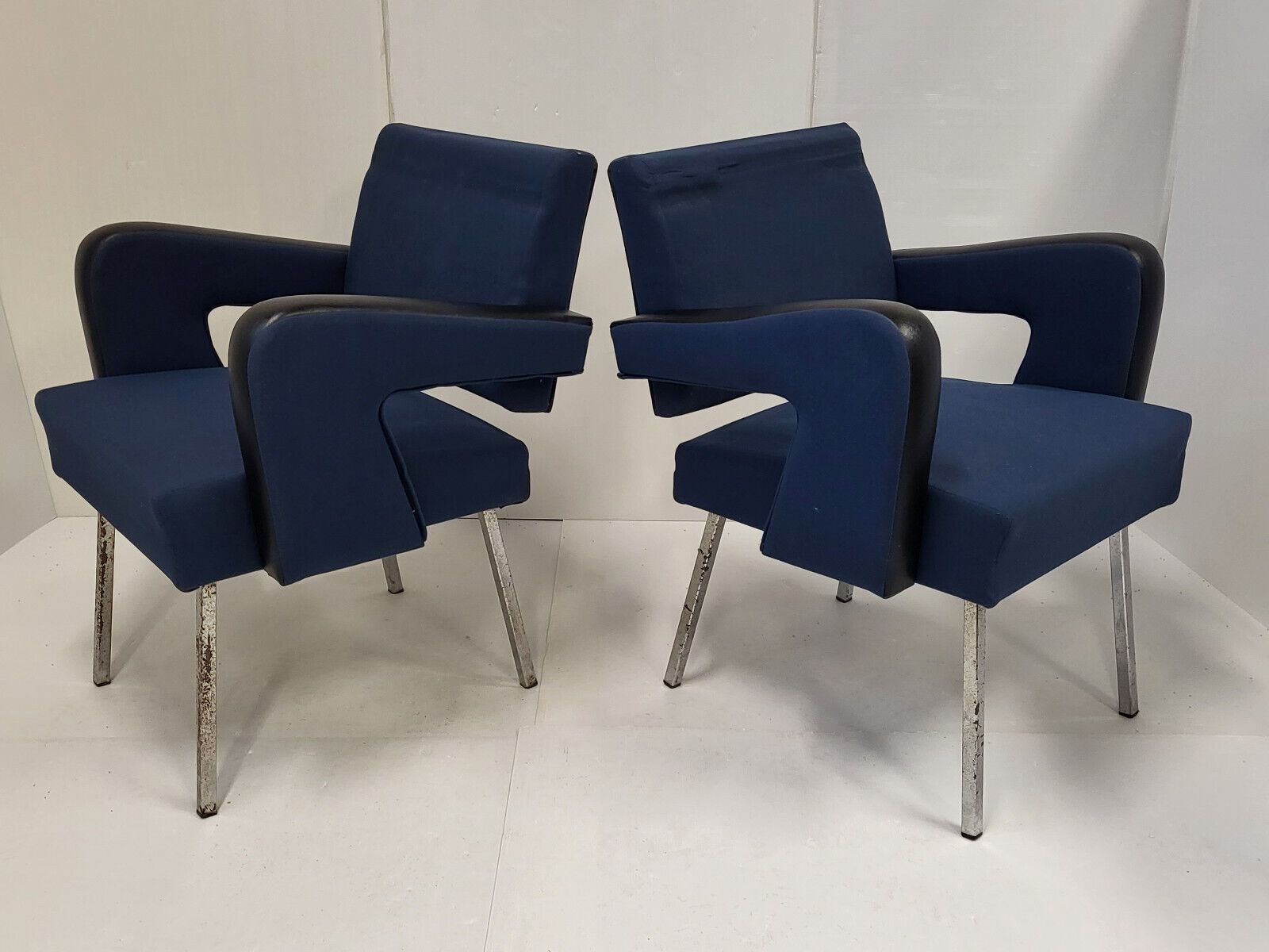 5189.0 Pair Of "President" Armchairs By Jacques Adnet 1950 Vintage 50s 1950s photo