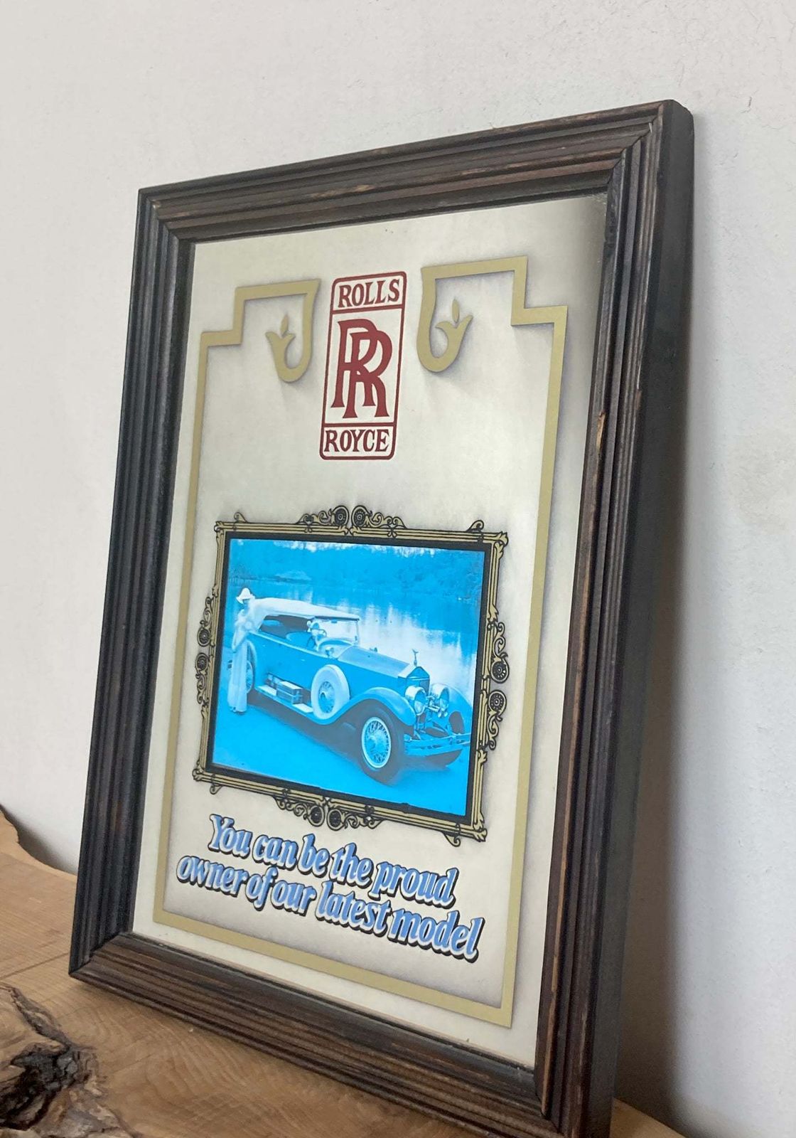 Great Vintage Rolls Royce Mirror Automotive Car Advertising Collectibles Piece photo furniture