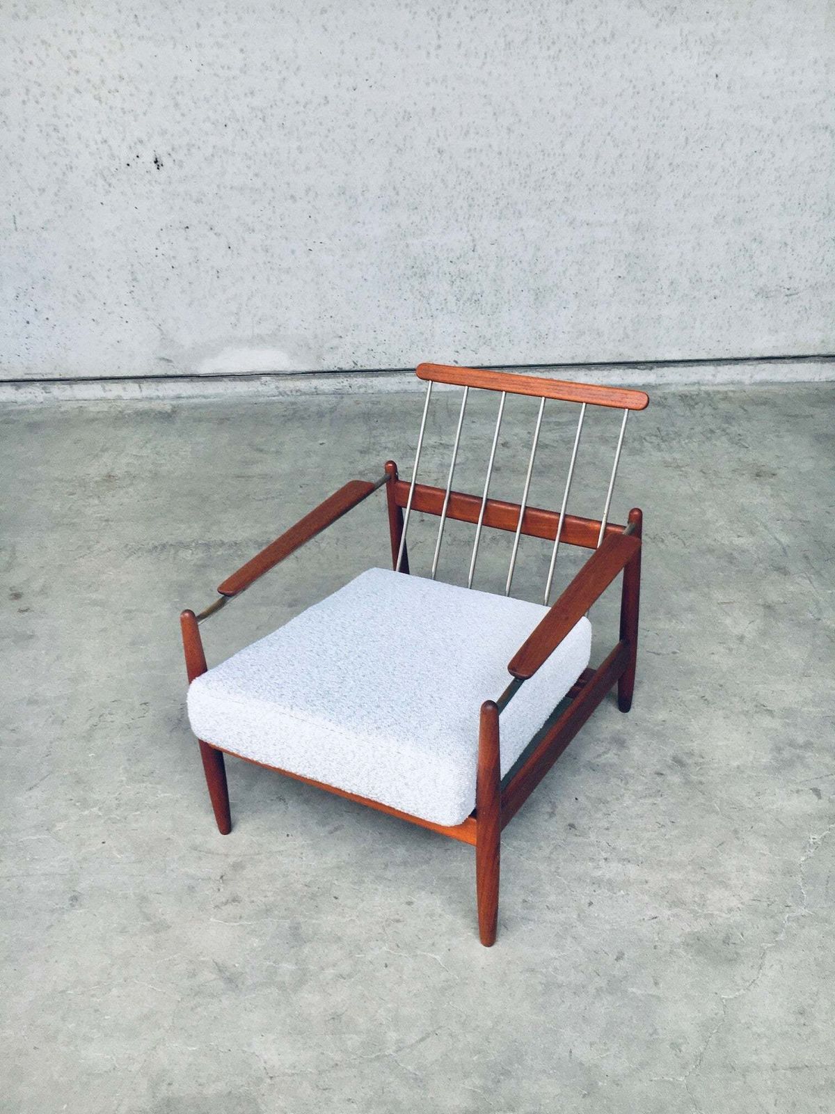 Furniture Midcentury Modern Scandinavian Design Armchair Fauteuil, Denmark 1960's photo