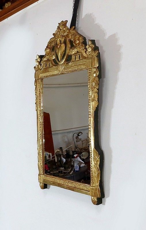 Mirror In Gilded Wood, Louis XVI Style, Early 20th Century photo for sale
