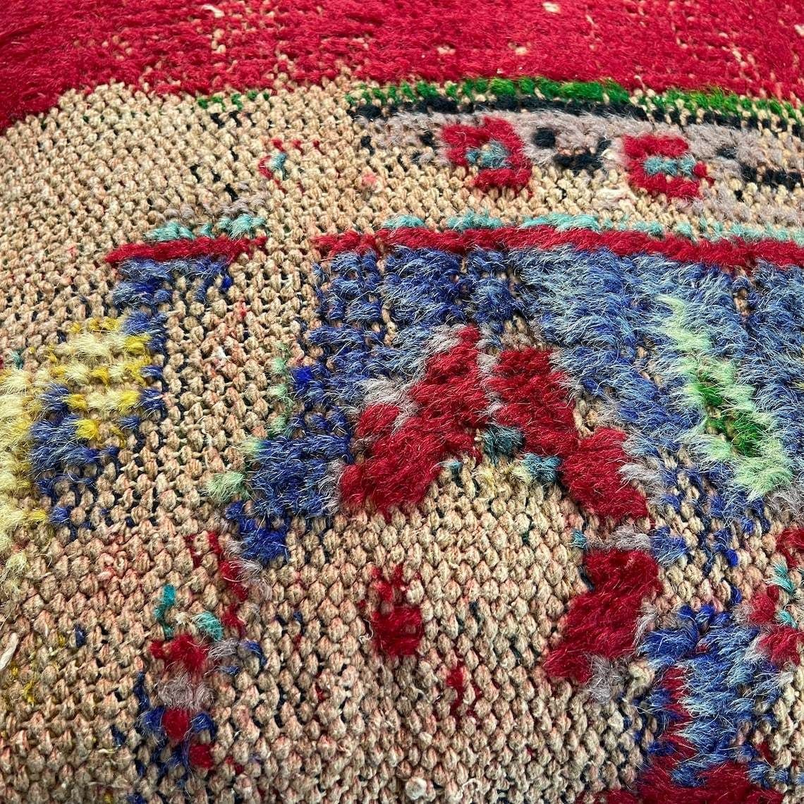 photo for sale Vintage Hand Made Rug Cushion Cover, 45 X 45 Cm Decorative Rug Pillow Cover, Large Vintage Turkish Rug Cushion Cover