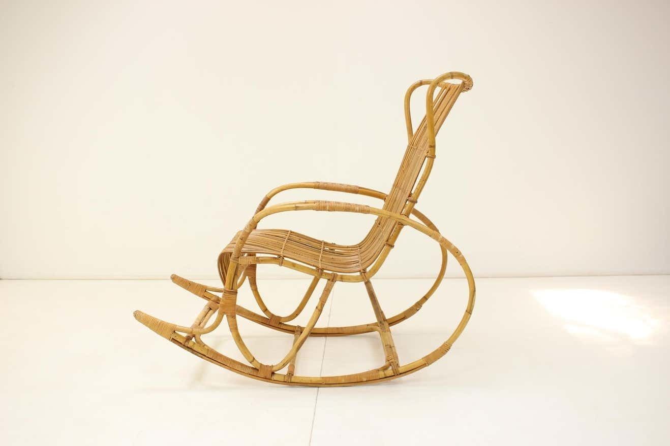 Mid Century Rattan Rocking Chairs, 1960's photo vinterior