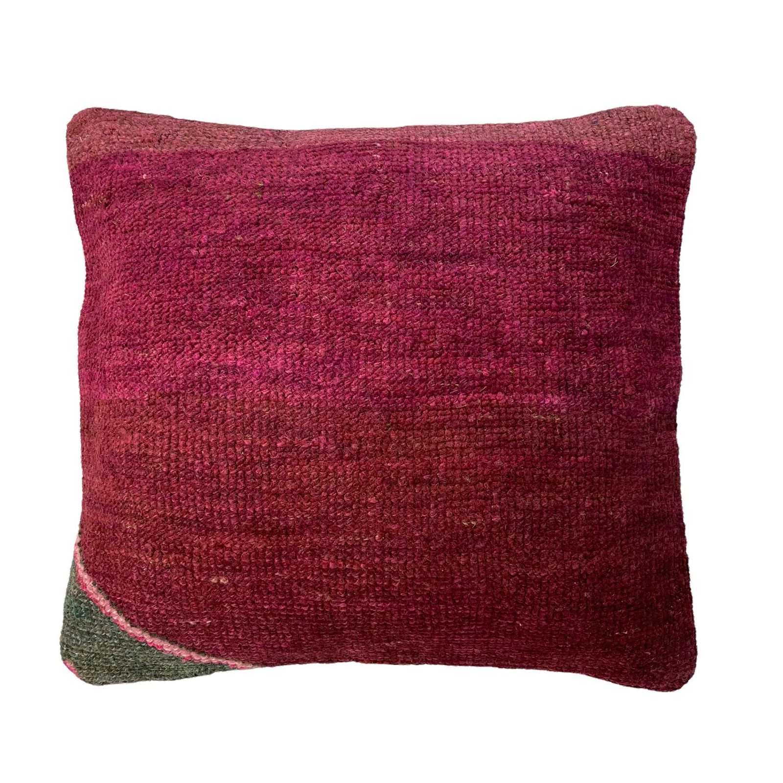 Vintage Hand Made Rug Cushion Cover, 45 X 45 Cm Decorative Rug Pillow Cover, Large Vintage Turkish Rug Cushion Cover photo vinterior
