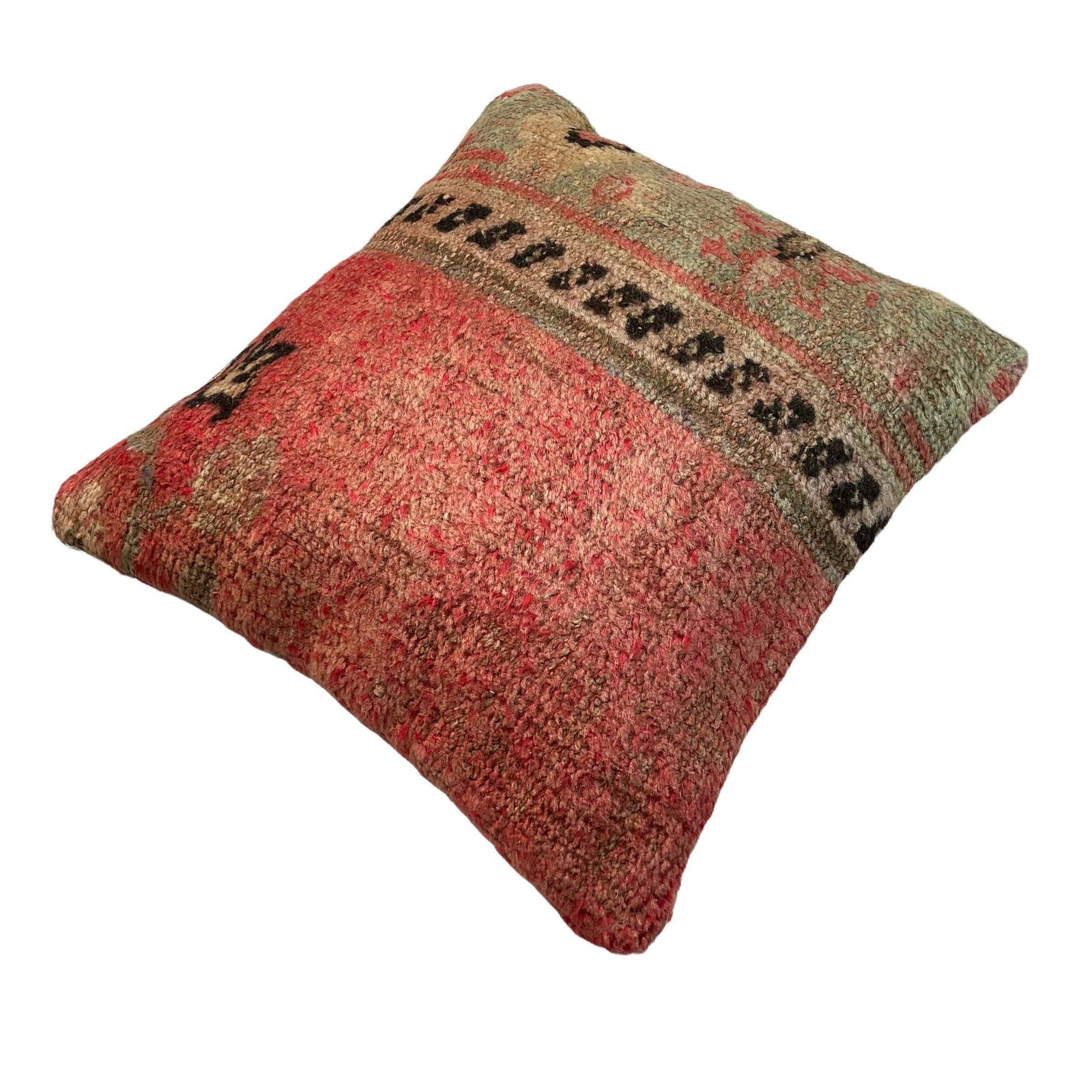 Vintage Hand Made Rug Cushion Cover, 45 X 45 Cm Decorative Rug Pillow Cover, Large Vintage Turkish Rug Cushion Cover photo furniture