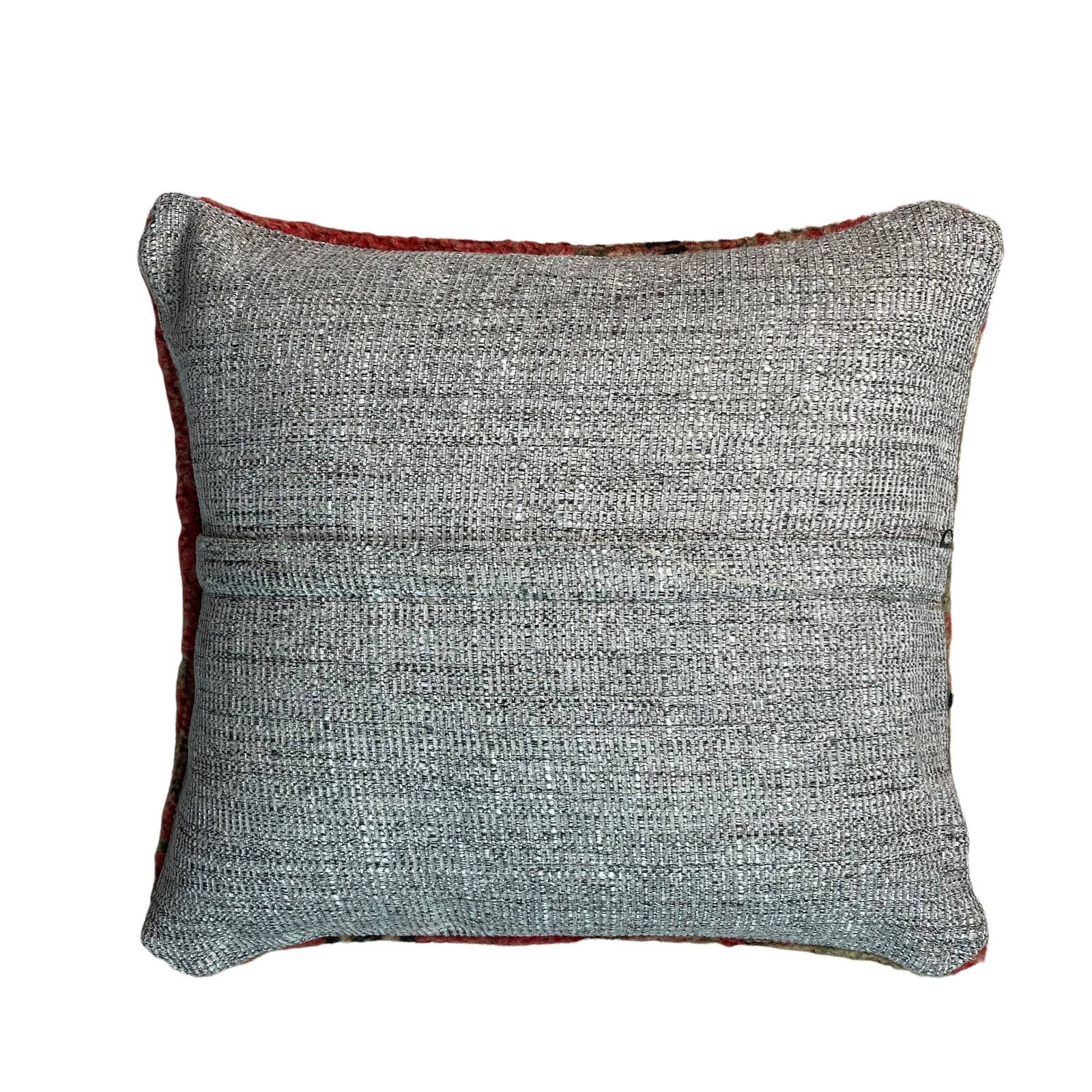 Vintage Hand Made Rug Cushion Cover, 45 X 45 Cm Decorative Rug Pillow Cover, Large Vintage Turkish Rug Cushion Cover photo for sale